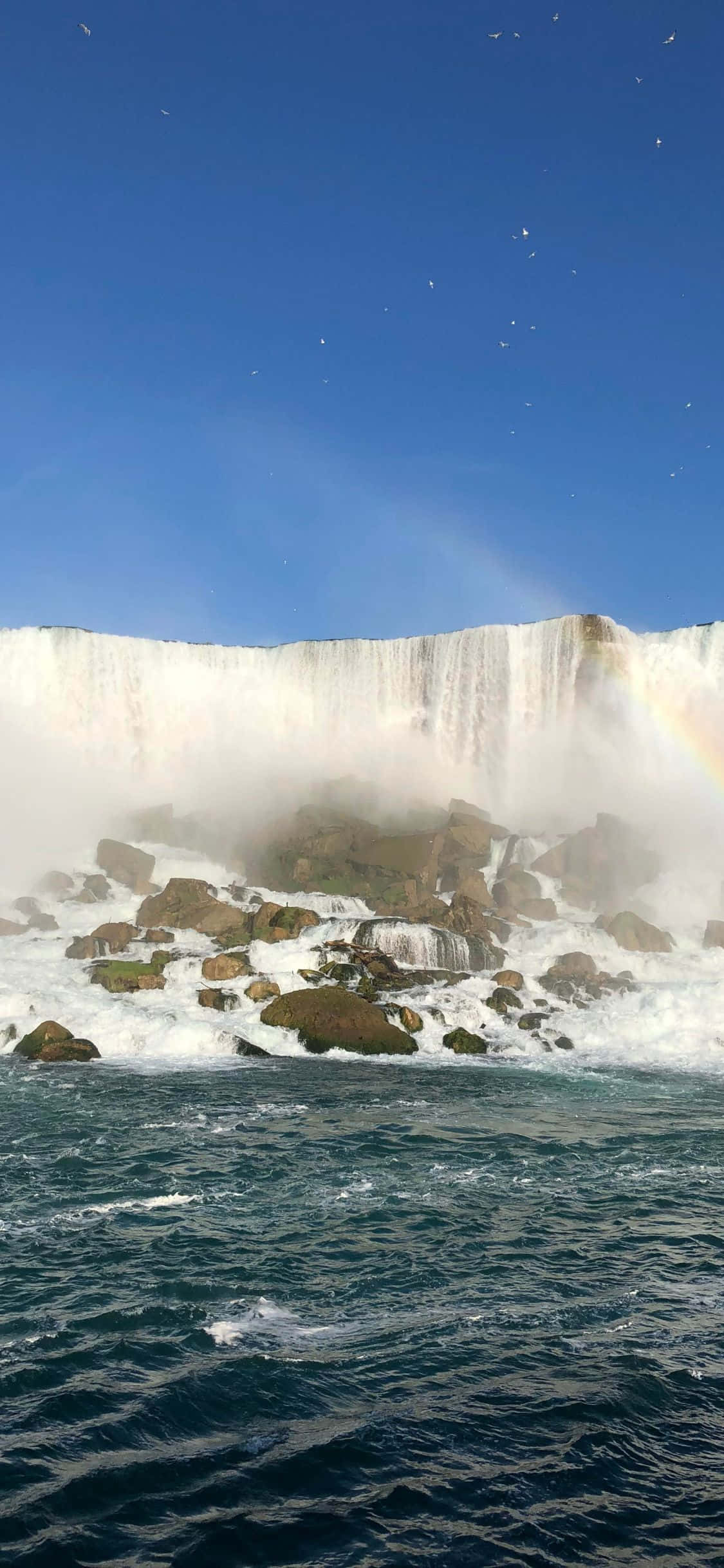 iPhone X Niagara Water Falls Background Picha ya Ukuta