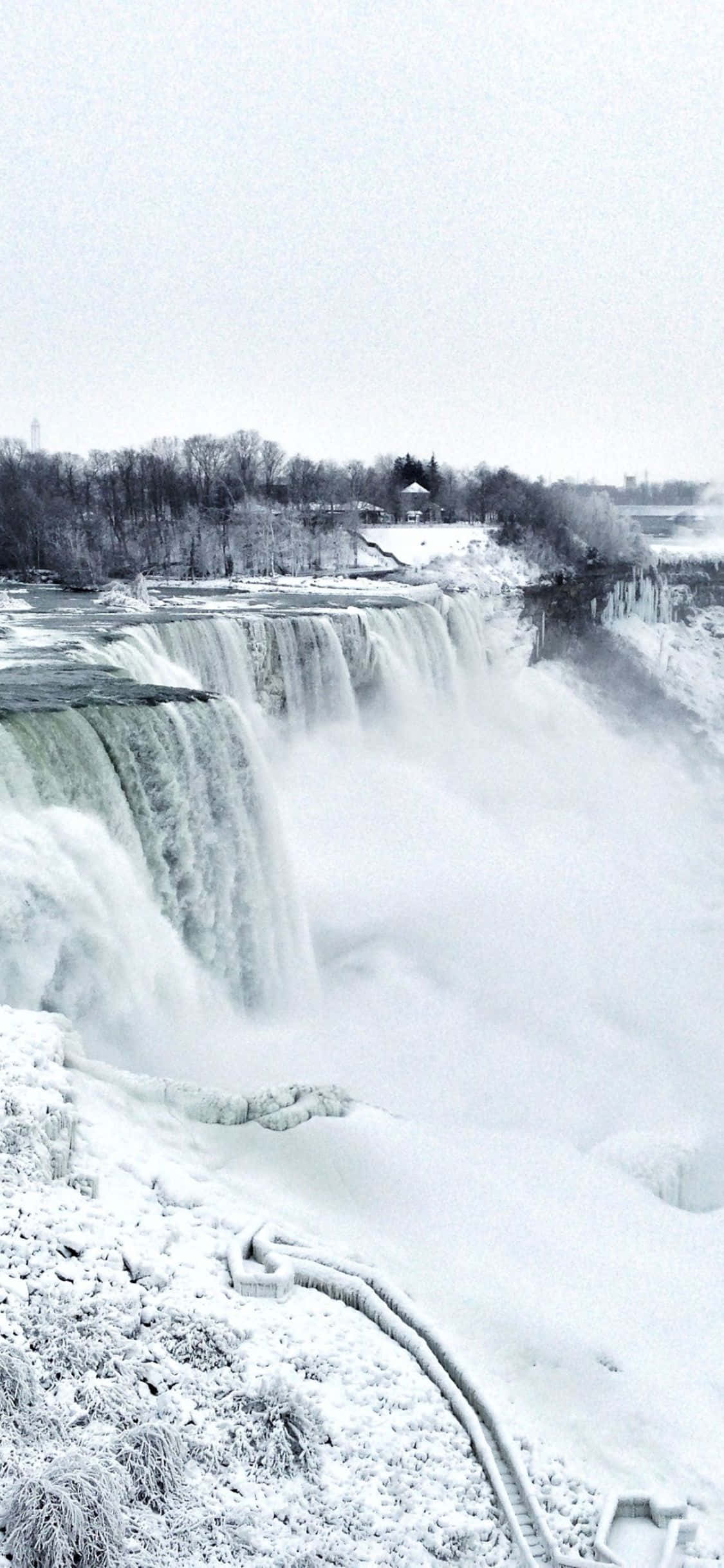 iPhone X Niagara White Falls Background Picha ya Ukuta