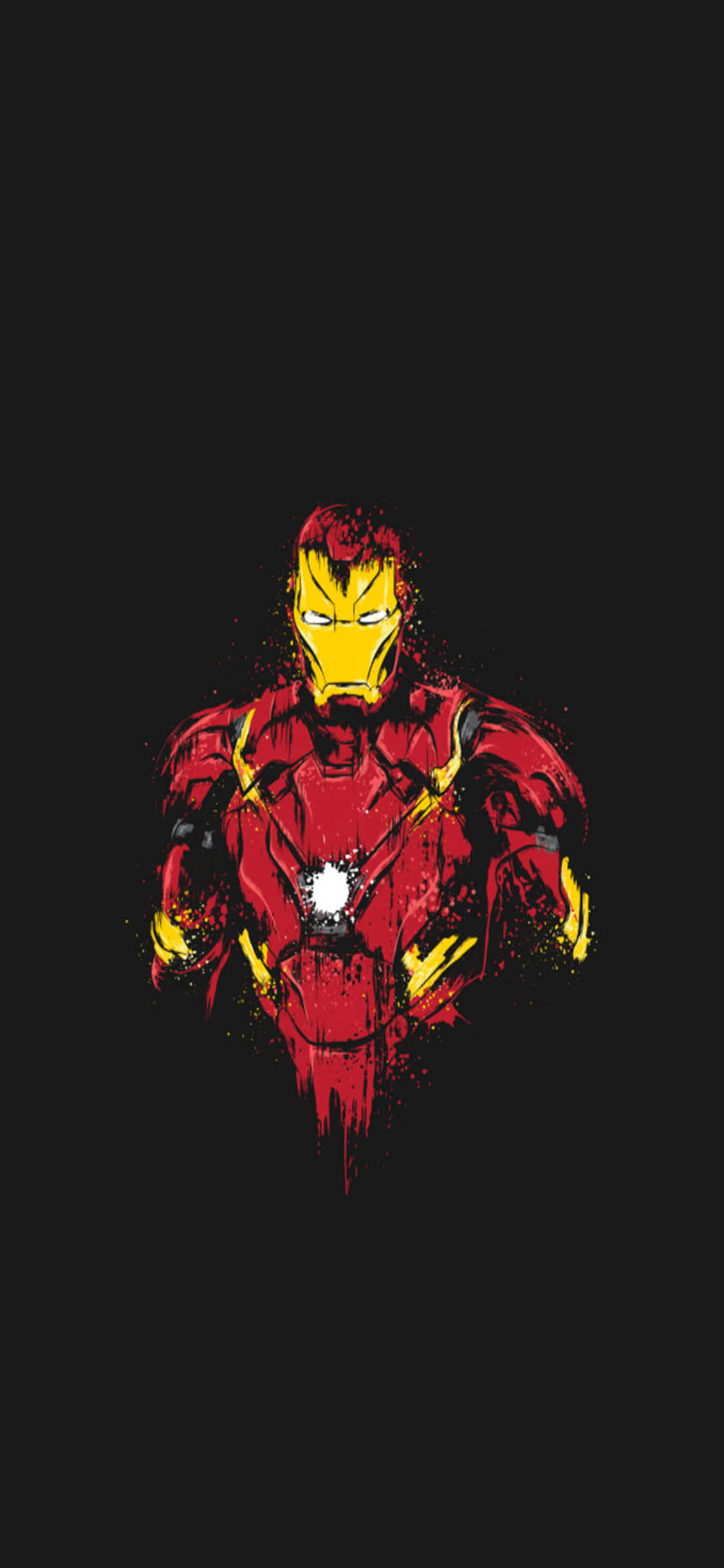 iPhone X Nyuma ya Iron Man Iron Man Ina Suit Iliyowaswa Nyuma ya Nyeusi Picha ya Ukuta