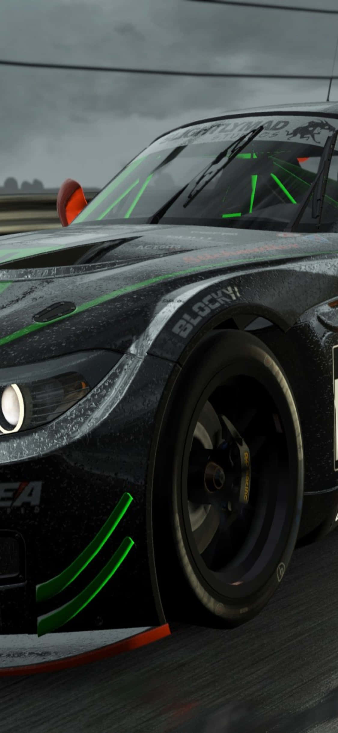 iPhone X Project Cars Background Glossy Black BMW Z4 GT3 (E89) Picha ya Ukuta