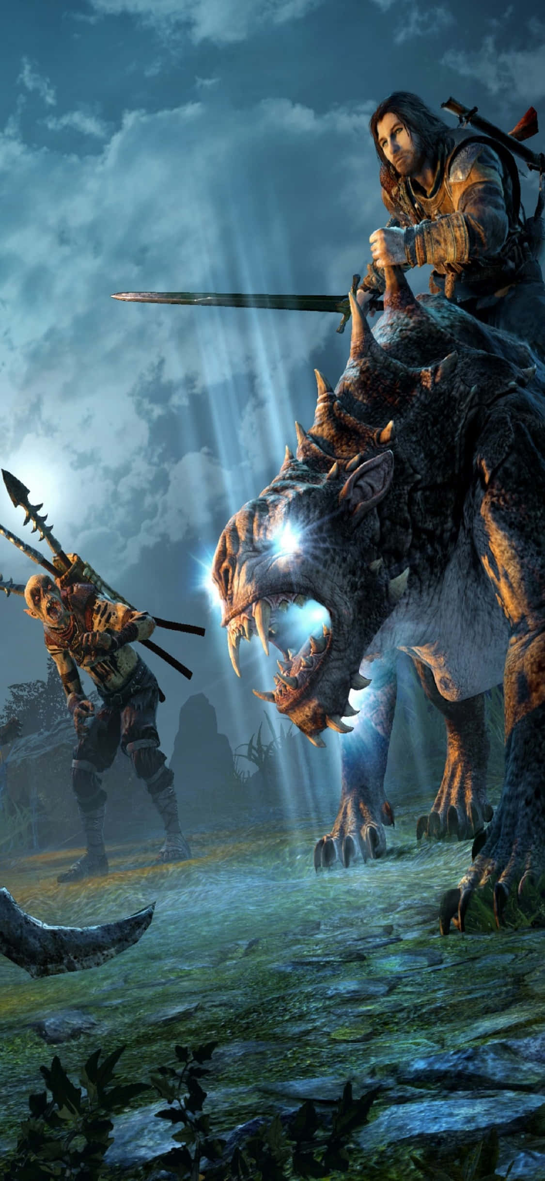 iPhone X Shadow Of Mordor Background Talion Picha ya Ukuta