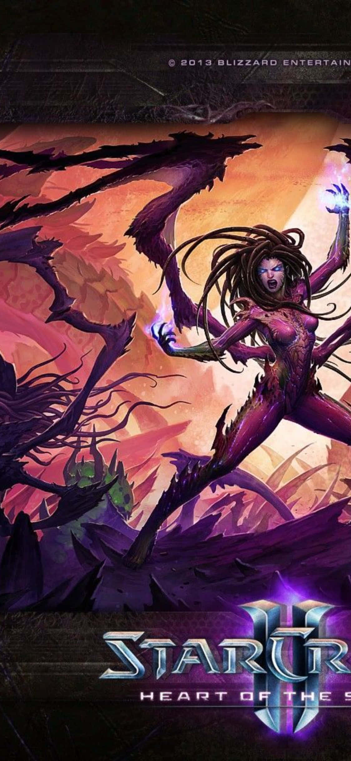 iPhone X Starcraft Ii Background Purple Orange Picha ya Ukuta