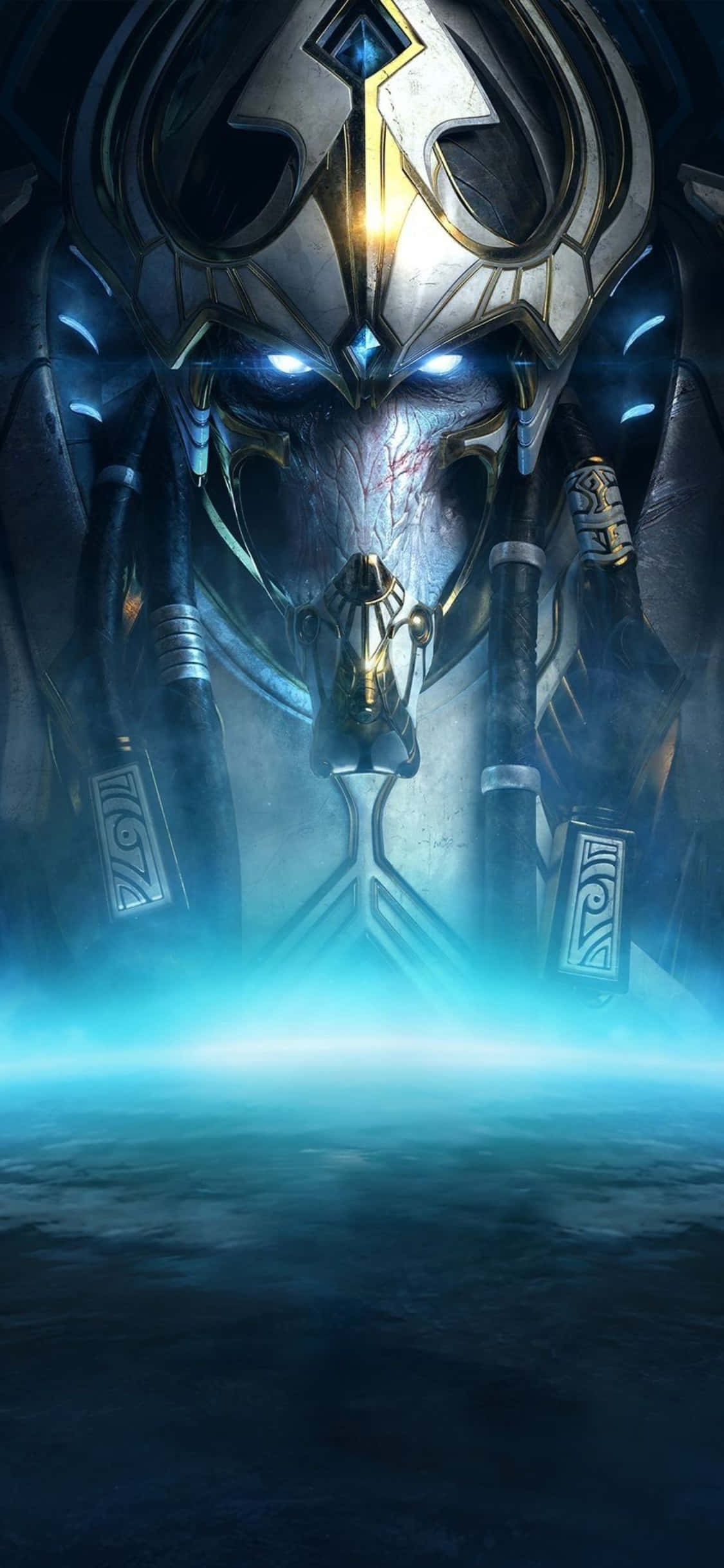 iPhone X Starcraft Ii Background Blue Artanis Picha ya Ukuta