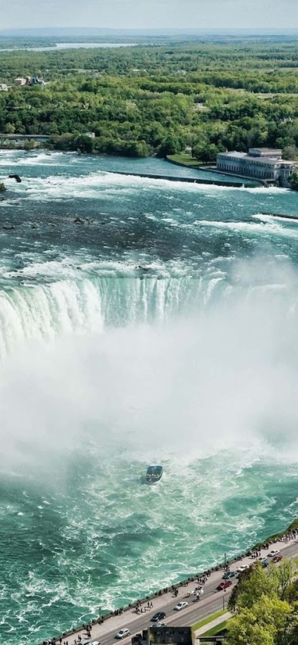iPhone X Mandhari ya Juu ya Niagara Falls Background Picha ya Ukuta