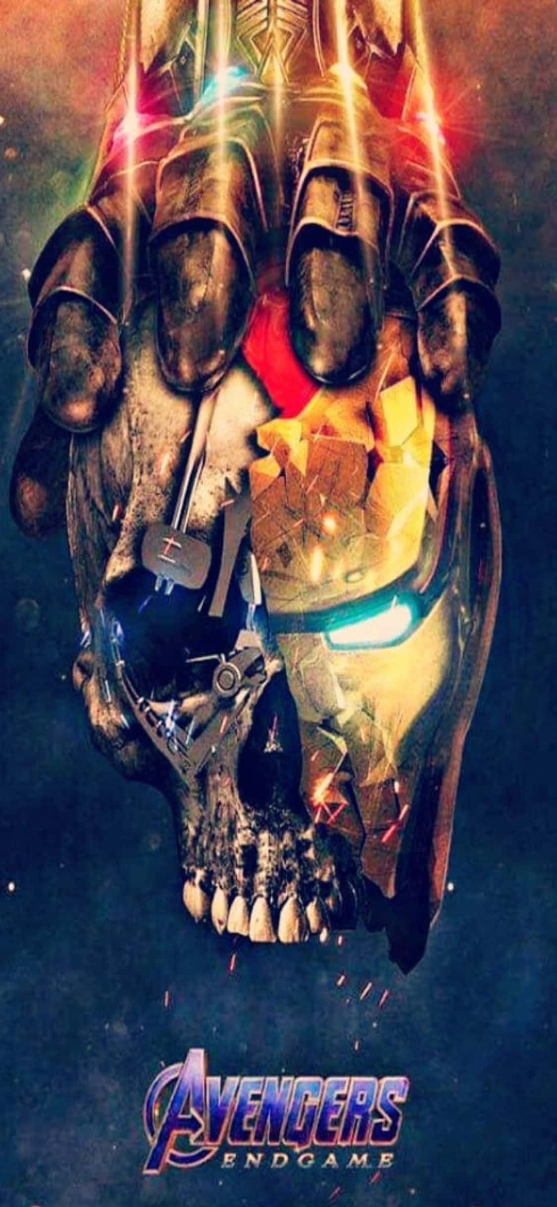 iPhone XS Avengers Background Decapitated Iron Man Picha ya Ukuta