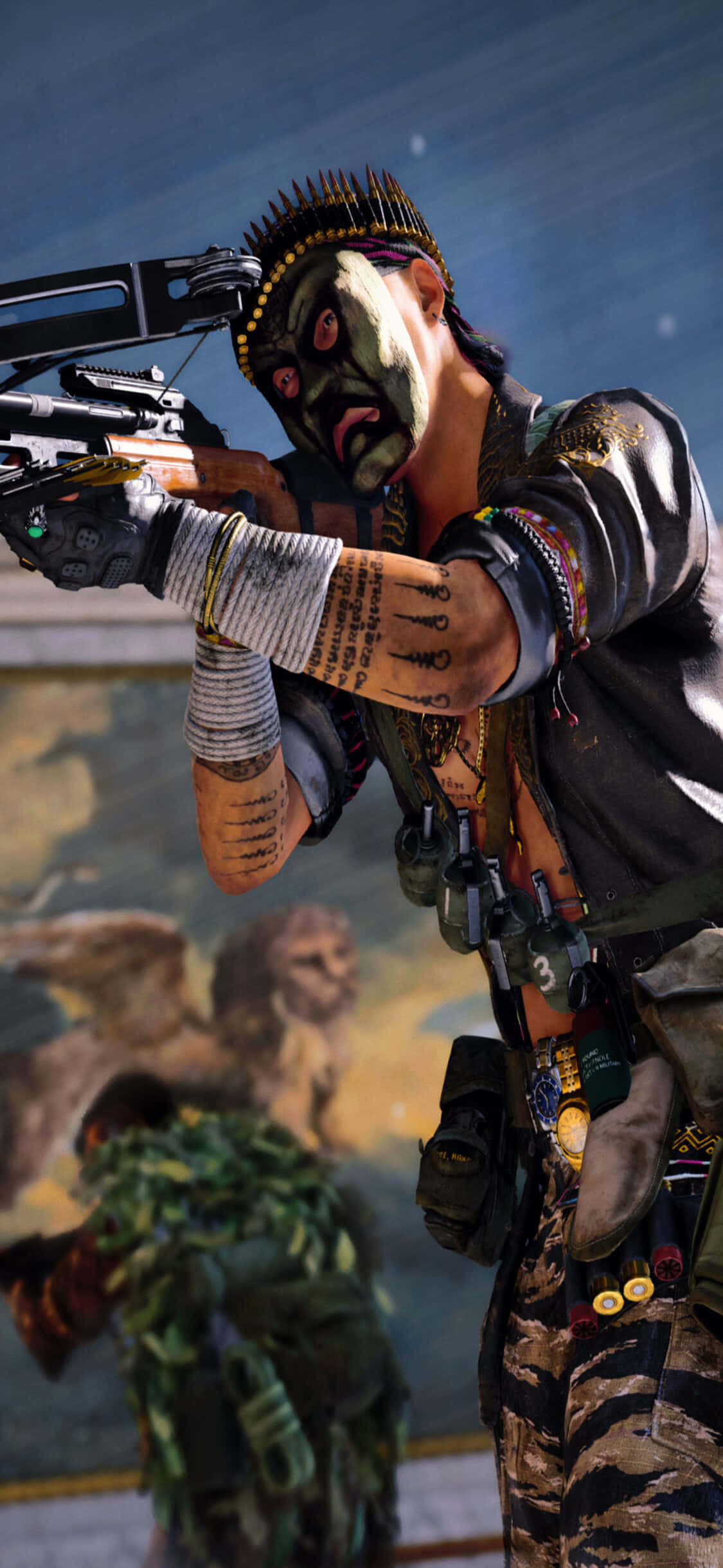 iPhone Xs Call Of Duty Black Ops Cold War Crossbow Background Picha ya Ukuta