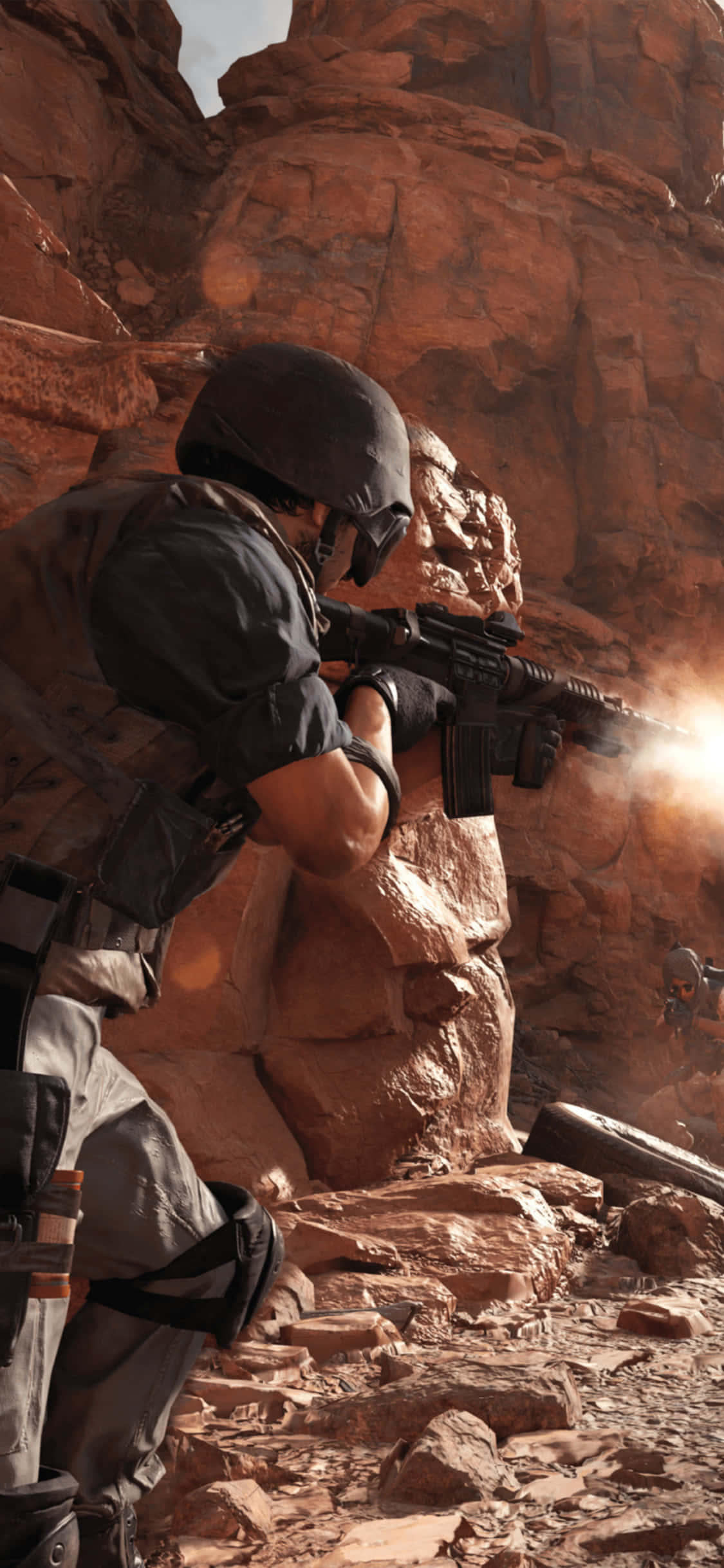 iPhone Xs Call Of Duty Black Ops Cold War Mandhari ya Jangwa Picha ya Ukuta