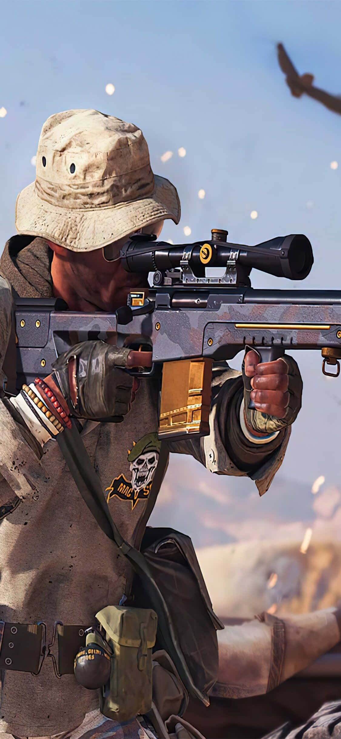 iPhone Xs Call Of Duty Black Ops Cold War Sniper Background Picha ya Ukuta