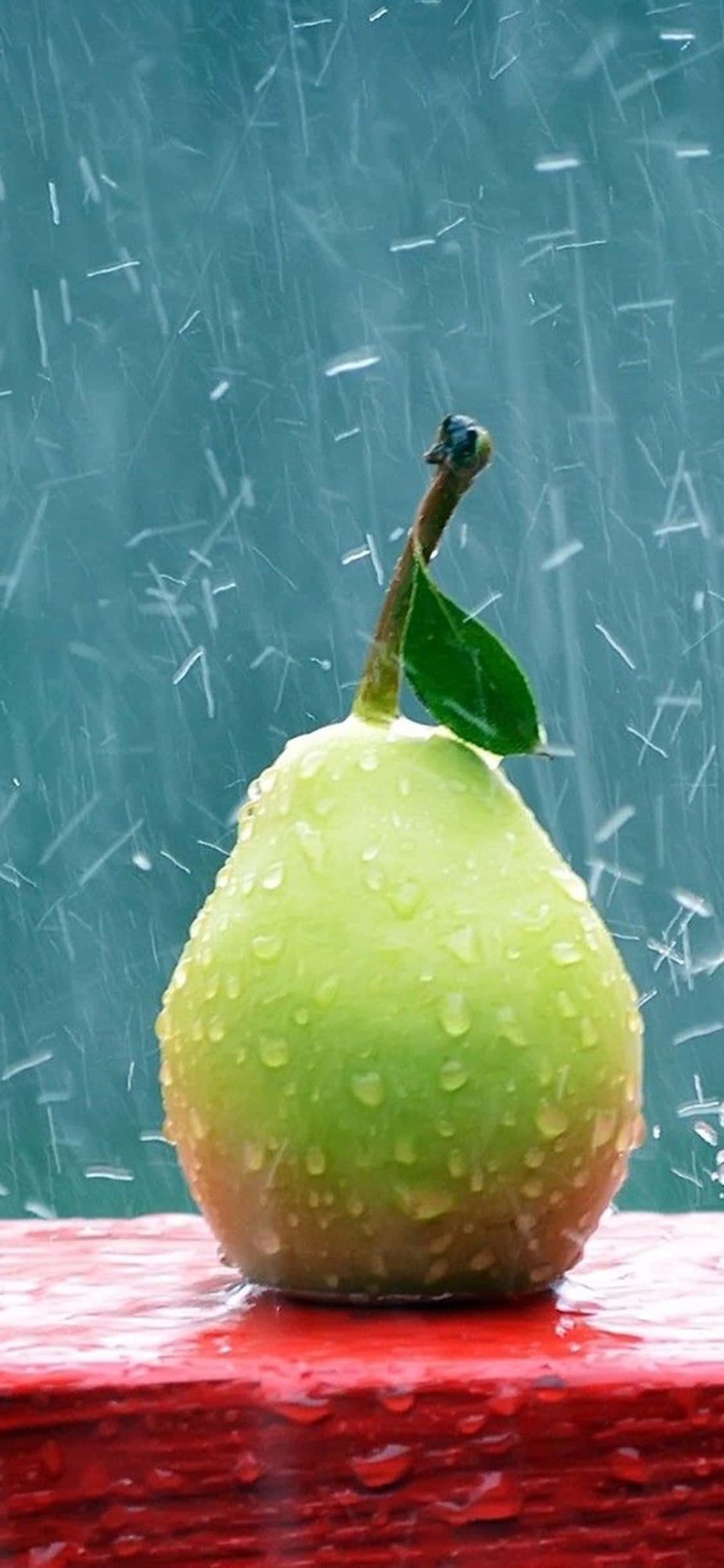 iPhone Xs Desktop Pc Pear Rain Background Picha ya Ukuta