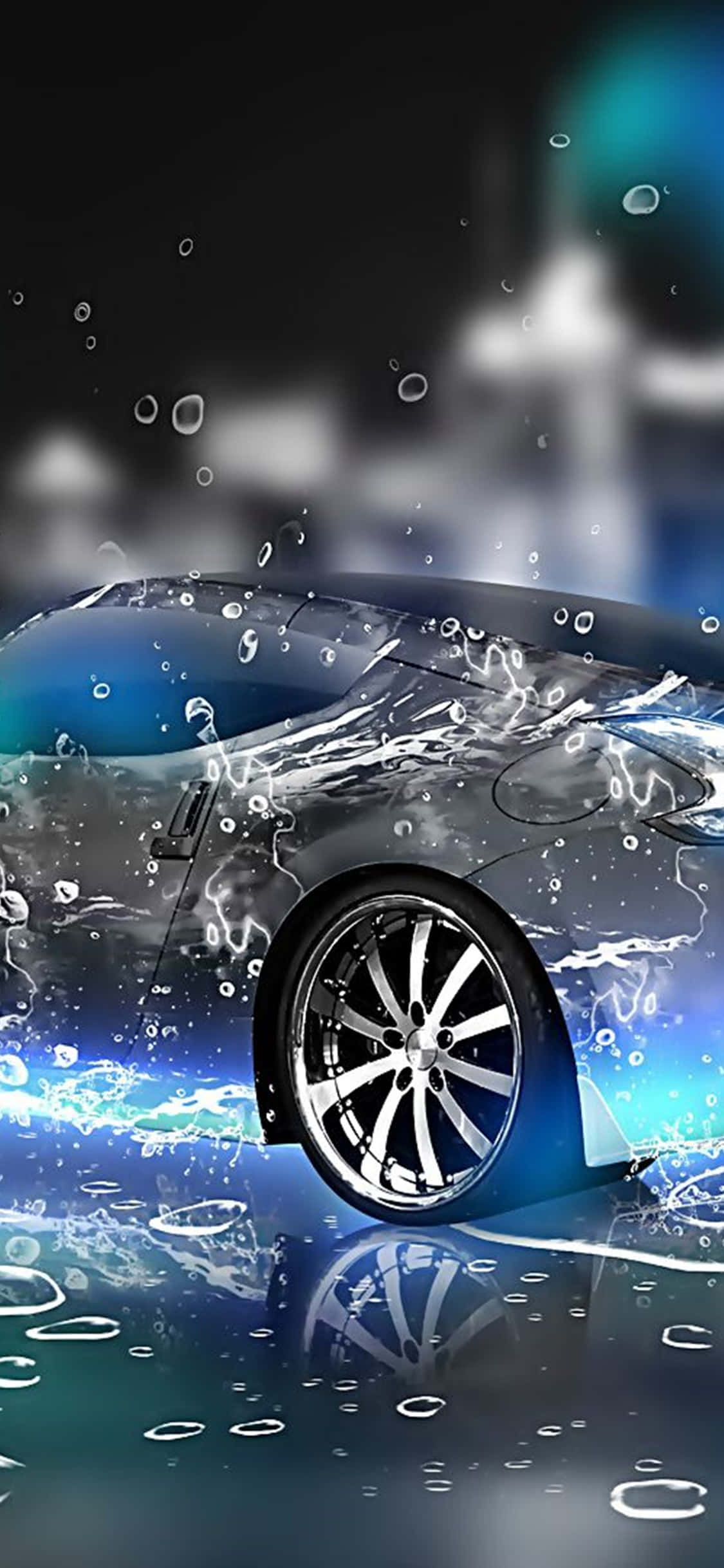 iPhone Xs Desktop Pc Silver Car Water Background Picha ya Ukuta