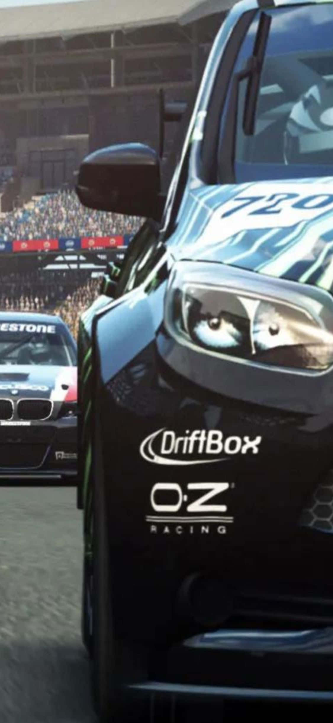 iPhone Xs Grid Autosport Driftbox Background Picha ya Ukuta