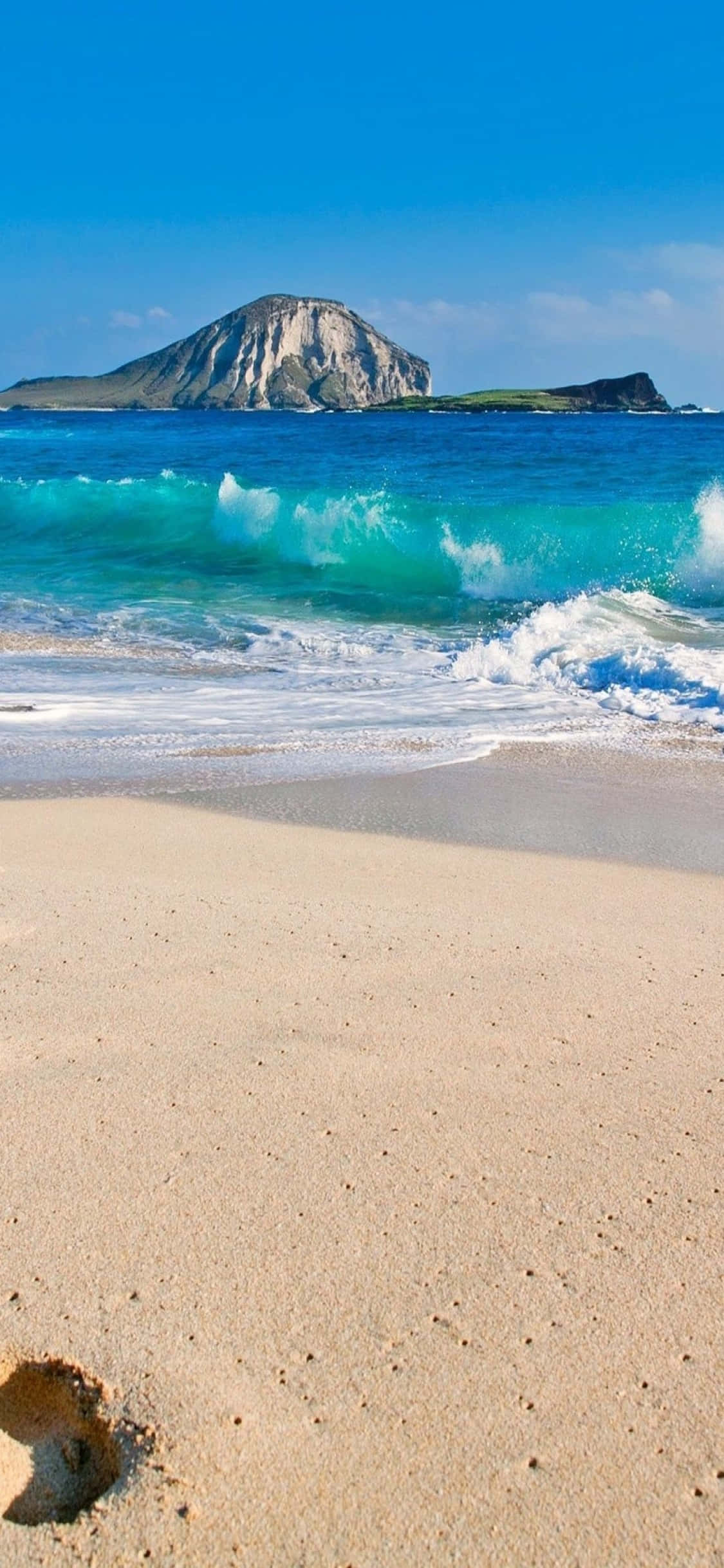 iPhone Xs Hawaii Beach Background Picha ya Ukuta