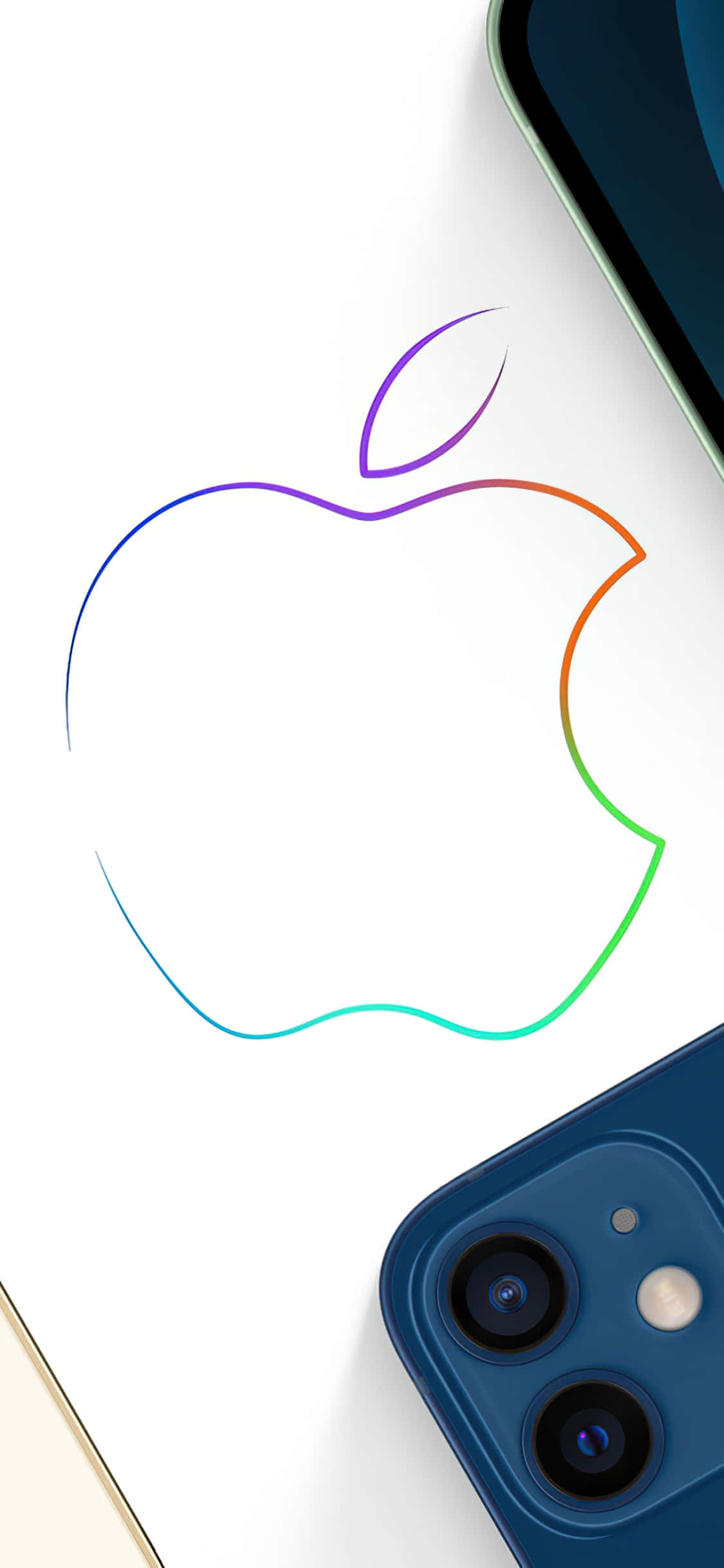 iPhone Xs Max Apple Background Colorful Outline Picha ya Ukuta
