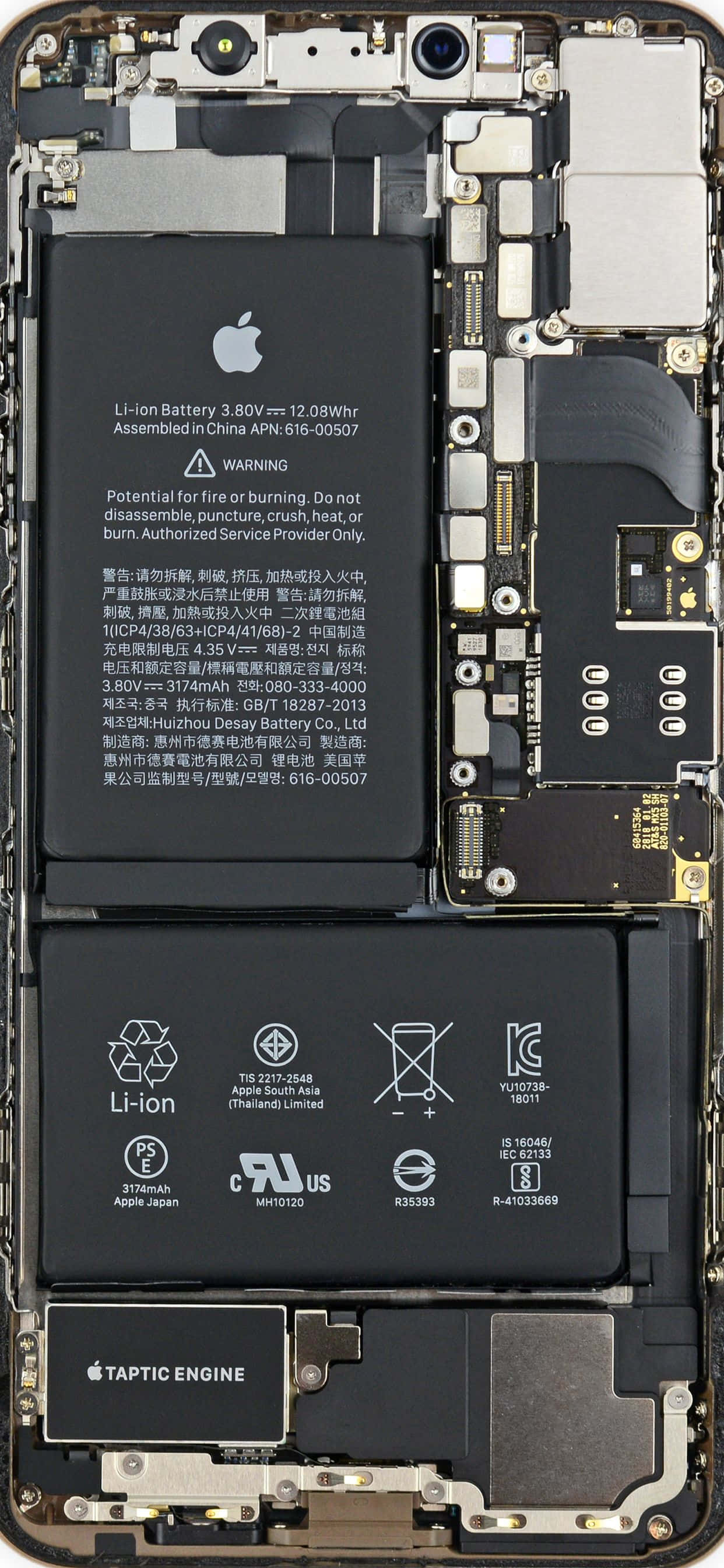 iPhone Xs Max Apple Background Back Components Picha ya Ukuta