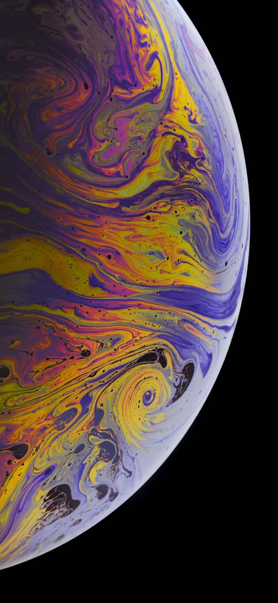 iPhone Xs Max Apple Mandhari ya Mwezi na Rangi za Upande Picha ya Ukuta