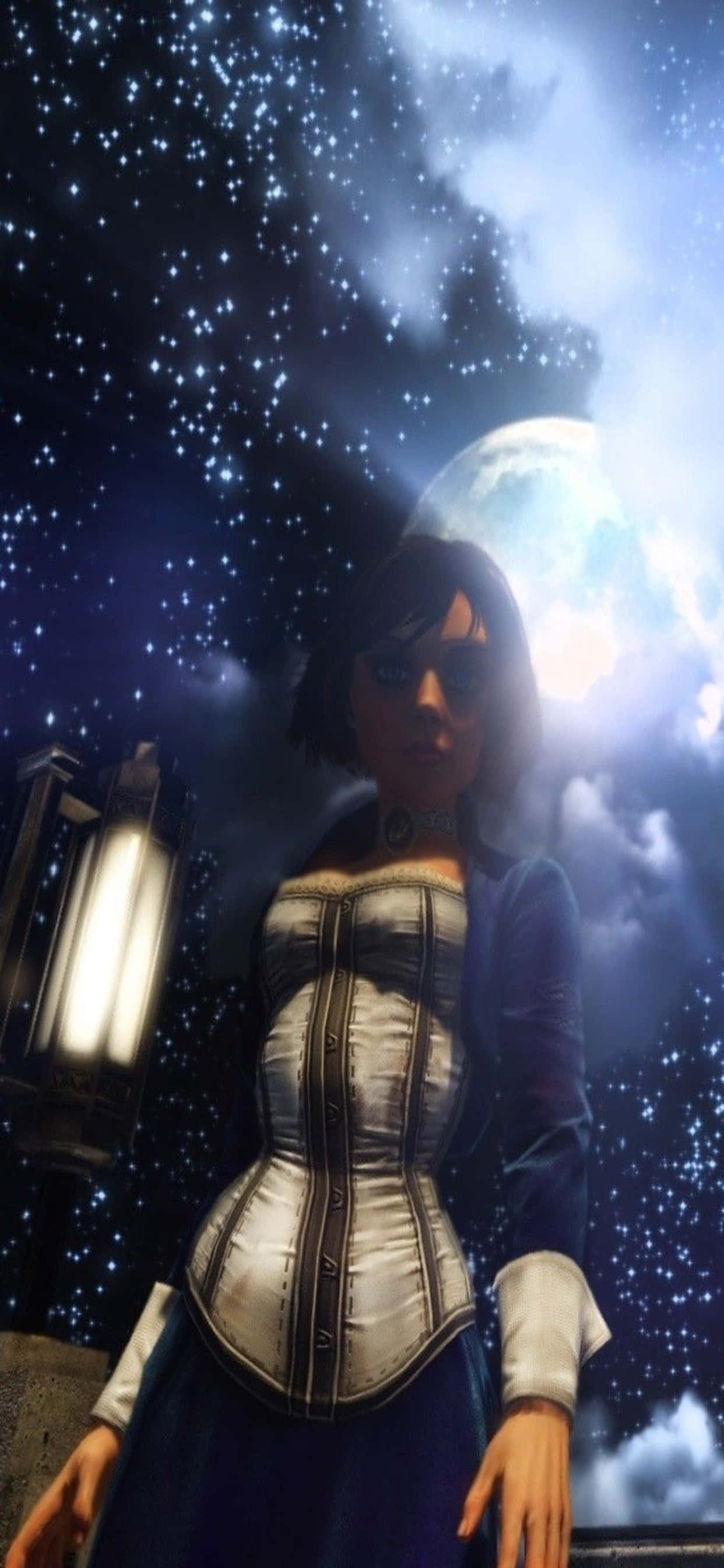 iPhone Xs Max Bioshock Infinite Moon And Stars Background Picha ya Ukuta