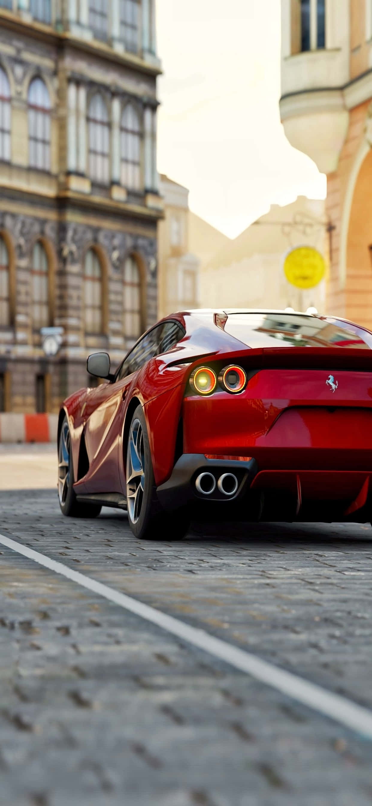 iPhone Xs Max Ferrari Background Red Ferrari 812 Superfast Picha ya Ukuta