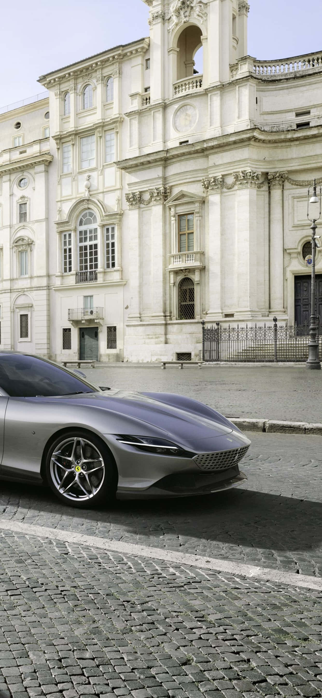 iPhone Xs Max Ferrari Background Ferrari Roma Kijivu Picha ya Ukuta