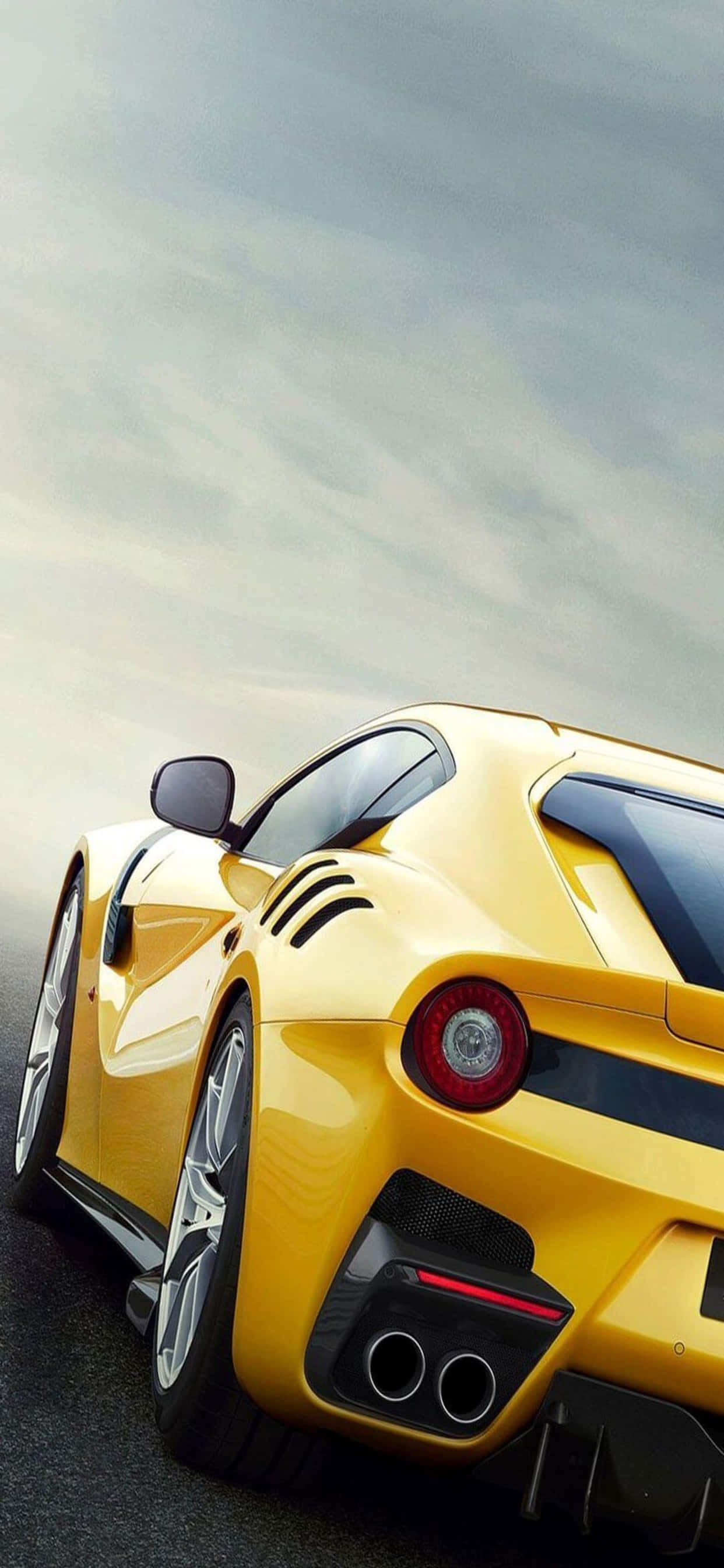 iPhone Xs Max Ferrari Background Ferrari F12tdf Ya Njano Picha ya Ukuta