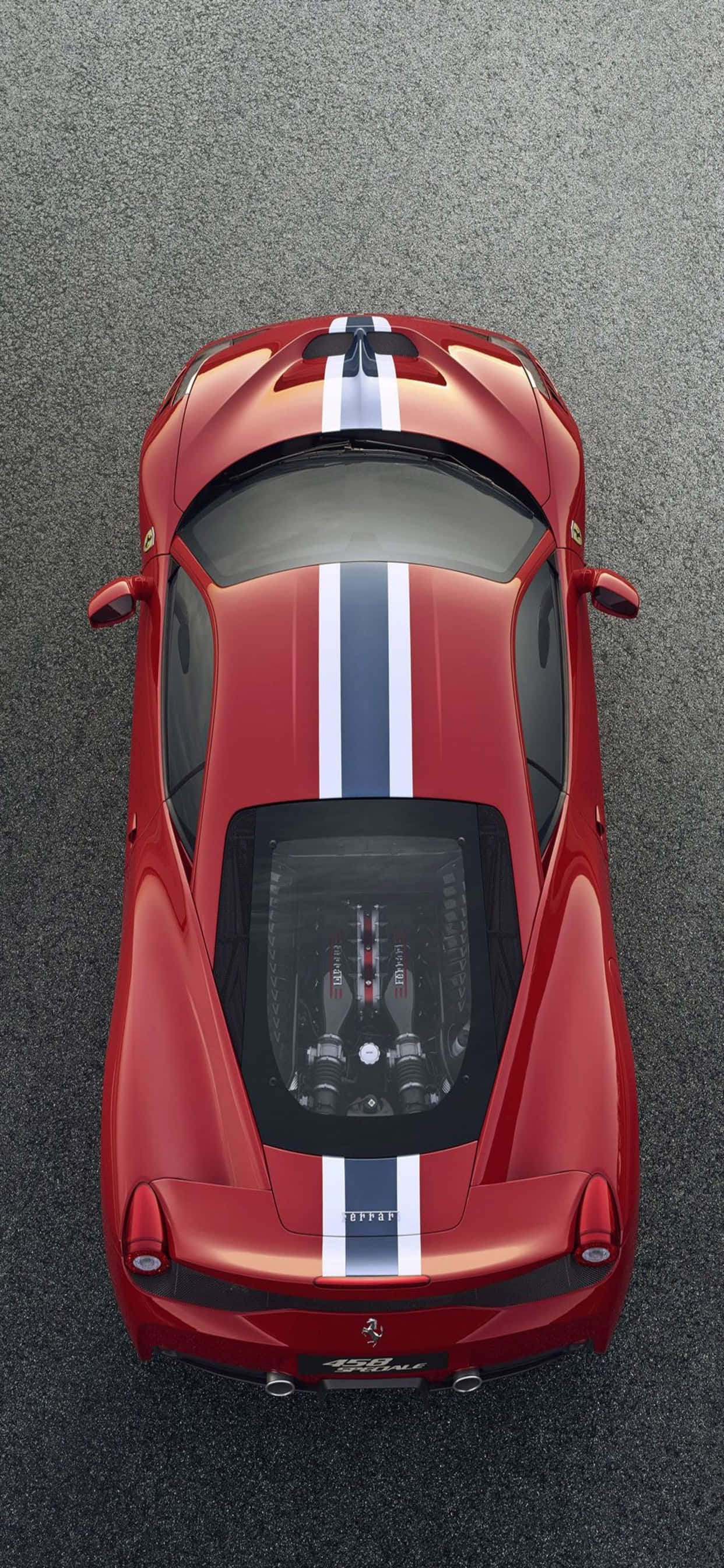 iPhone Xs Max Ferrari Background Ferrari 458 Speciale Ya Nyekundu 2014 Na Stripes Picha ya Ukuta