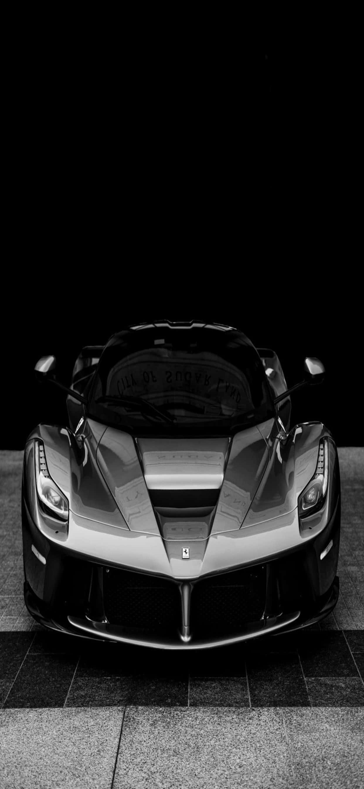 iPhone Xs Max Ferrari Background Glossy Black LaFerrari Picha ya Ukuta