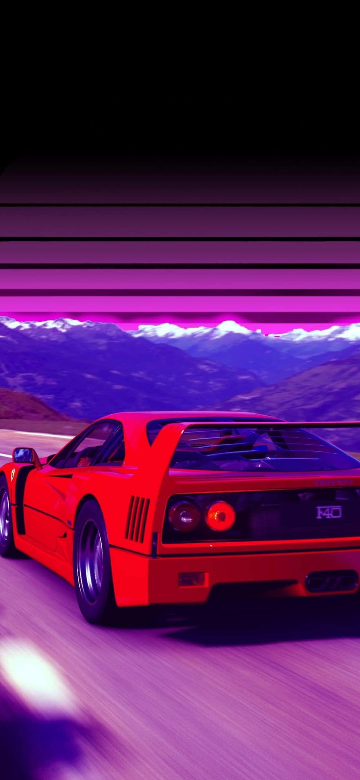 iPhone Xs Max Ferrari Background Ferrari F40 Nyekundu na Mandhari ya Rangi ya Ubao Picha ya Ukuta
