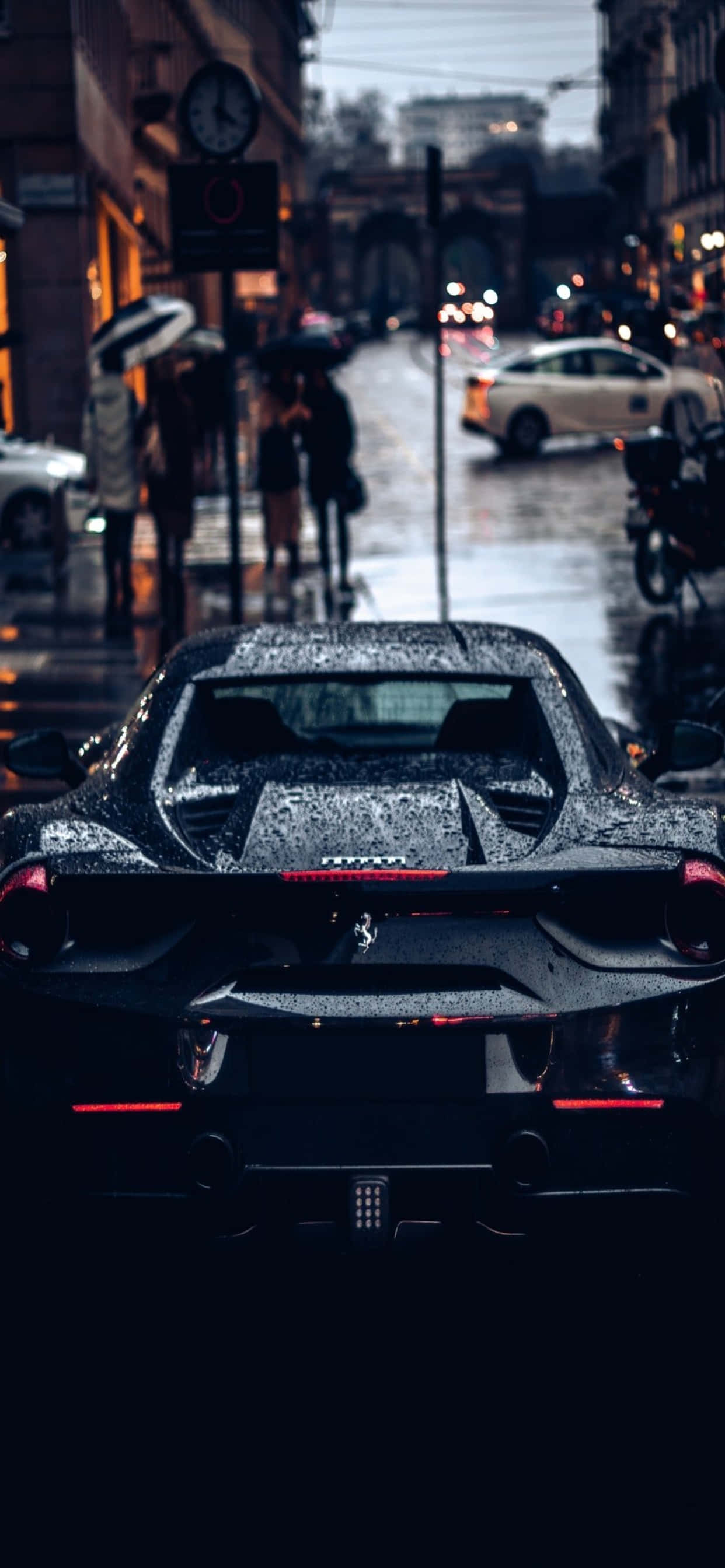iPhone Xs Max Ferrari Background Ferrari Mweusi Mwenyewe Picha ya Ukuta