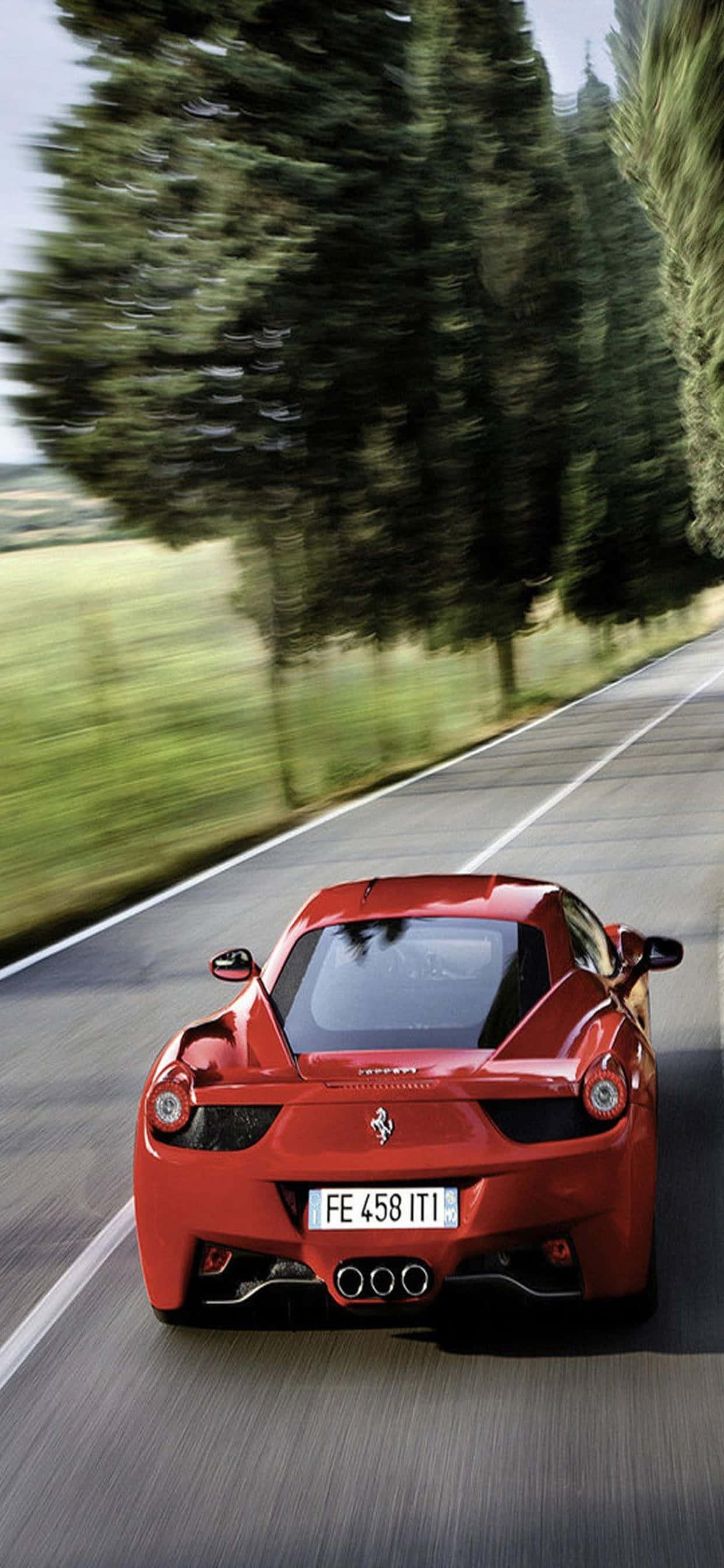iPhone Xs Max Ferrari Background Red 2015 Ferrari 458 Spider On The Road Picha ya Ukuta