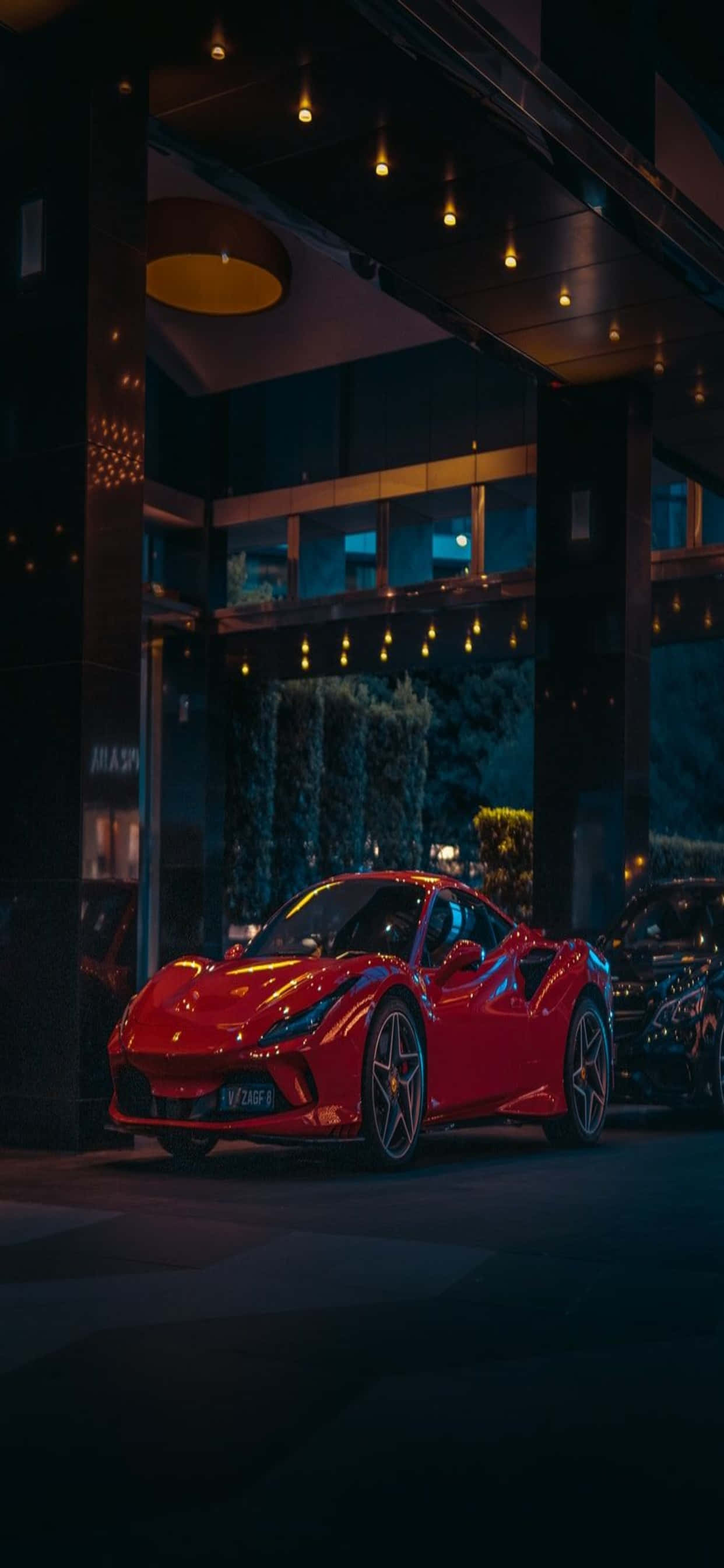 iPhone Xs Max Ferrari Background Red Ferrari 458 Speciale At Night Picha ya Ukuta