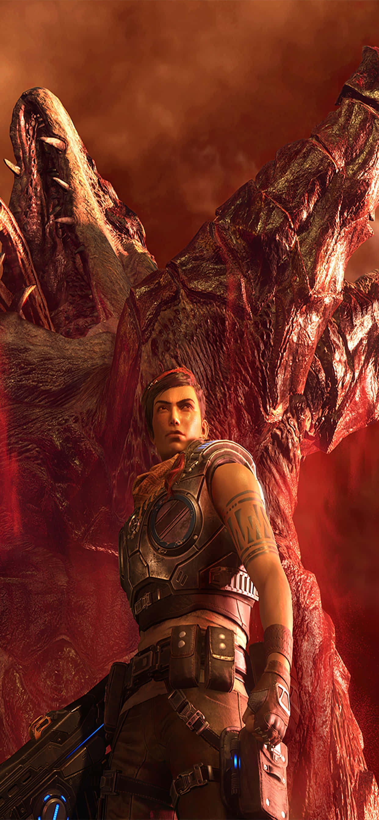 iPhone XS Max Gears Of War 5 Kait Kraken Background Picha ya Ukuta