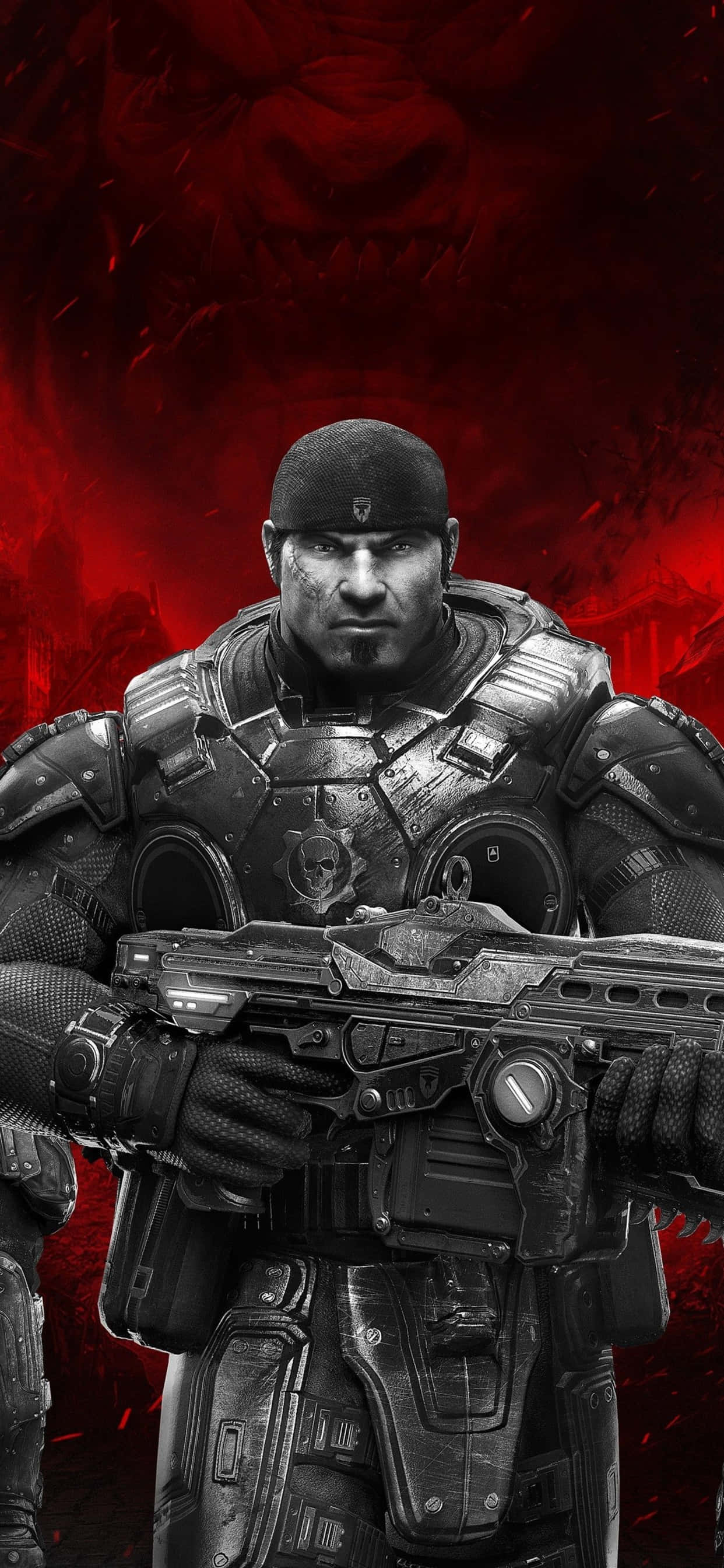 iPhone XS Max Gears Of War 5 Character Marcus Background Picha ya Ukuta