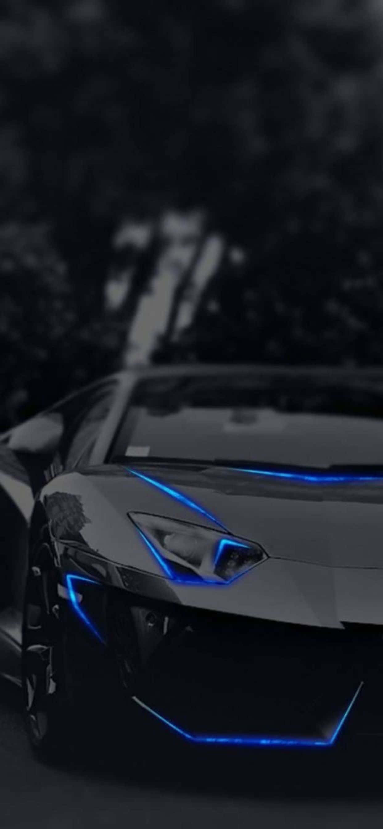 iPhone XS Max Lamborghini Blue Background Picha ya Ukuta
