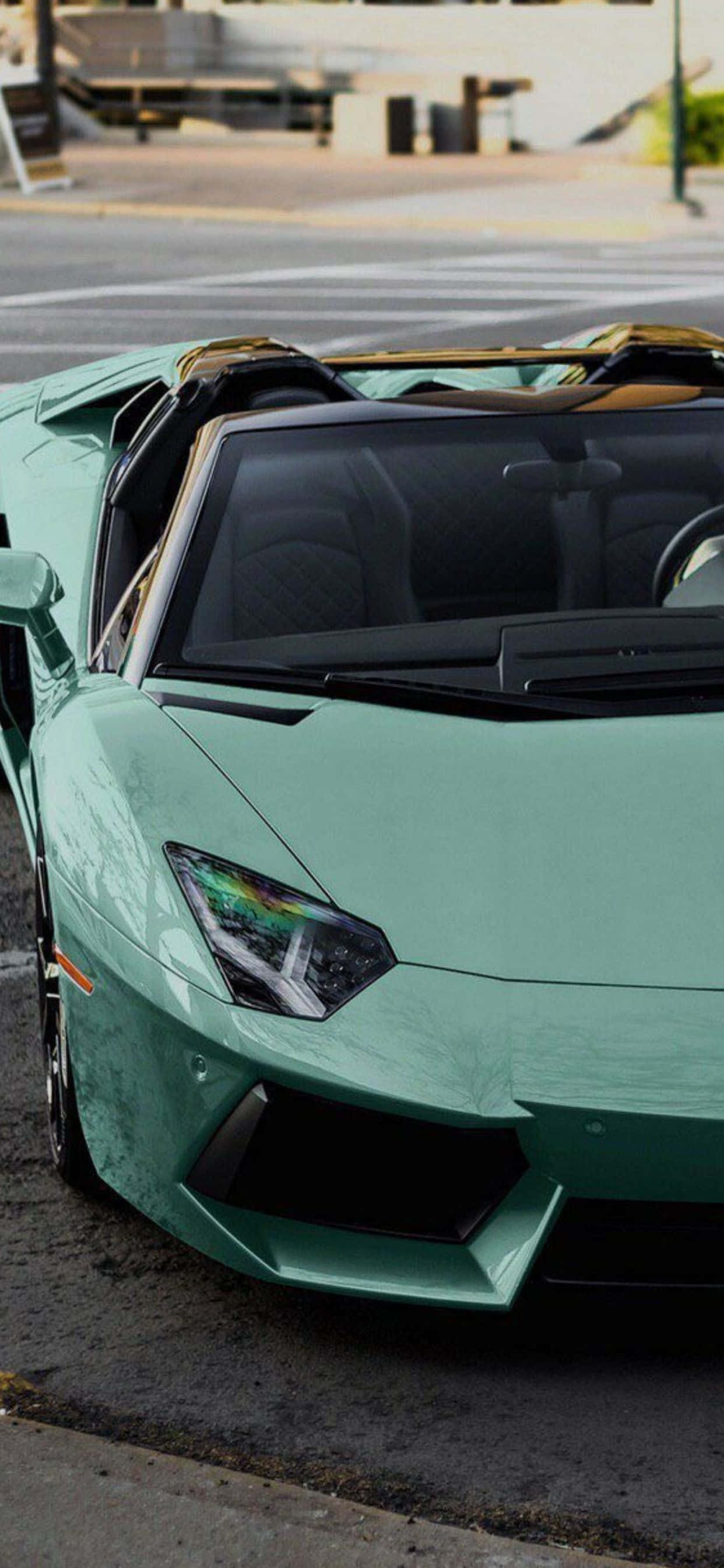 iPhone XS Max Lamborghini Background Rangi ya Samawati Picha ya Ukuta