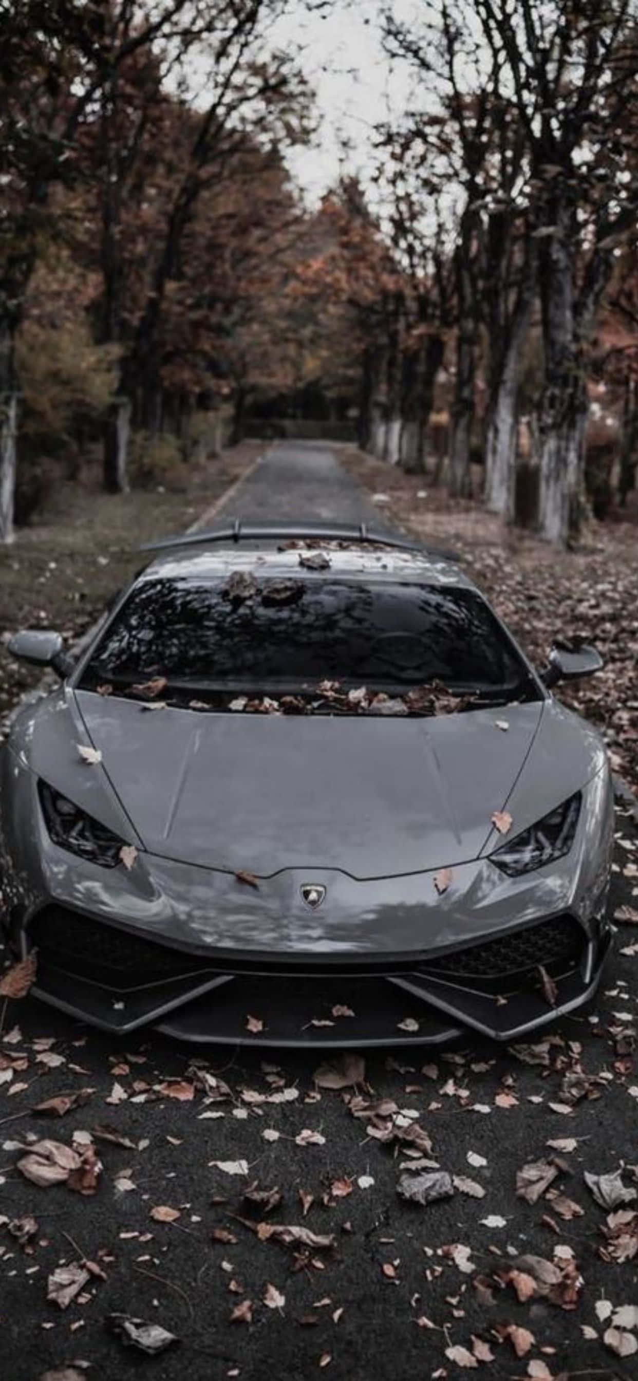 iPhone XS Max Lamborghini Huracan Kijivu cha Mwendo wa Gari Picha ya Ukuta