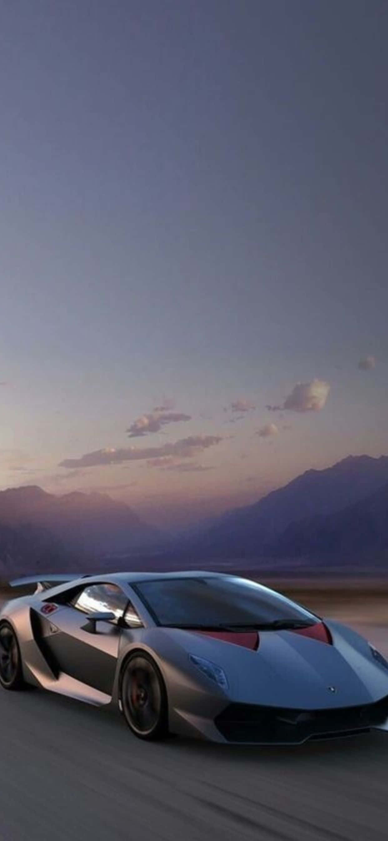 iPhone XS Max Lamborghini Sleek Gray Background Picha ya Ukuta