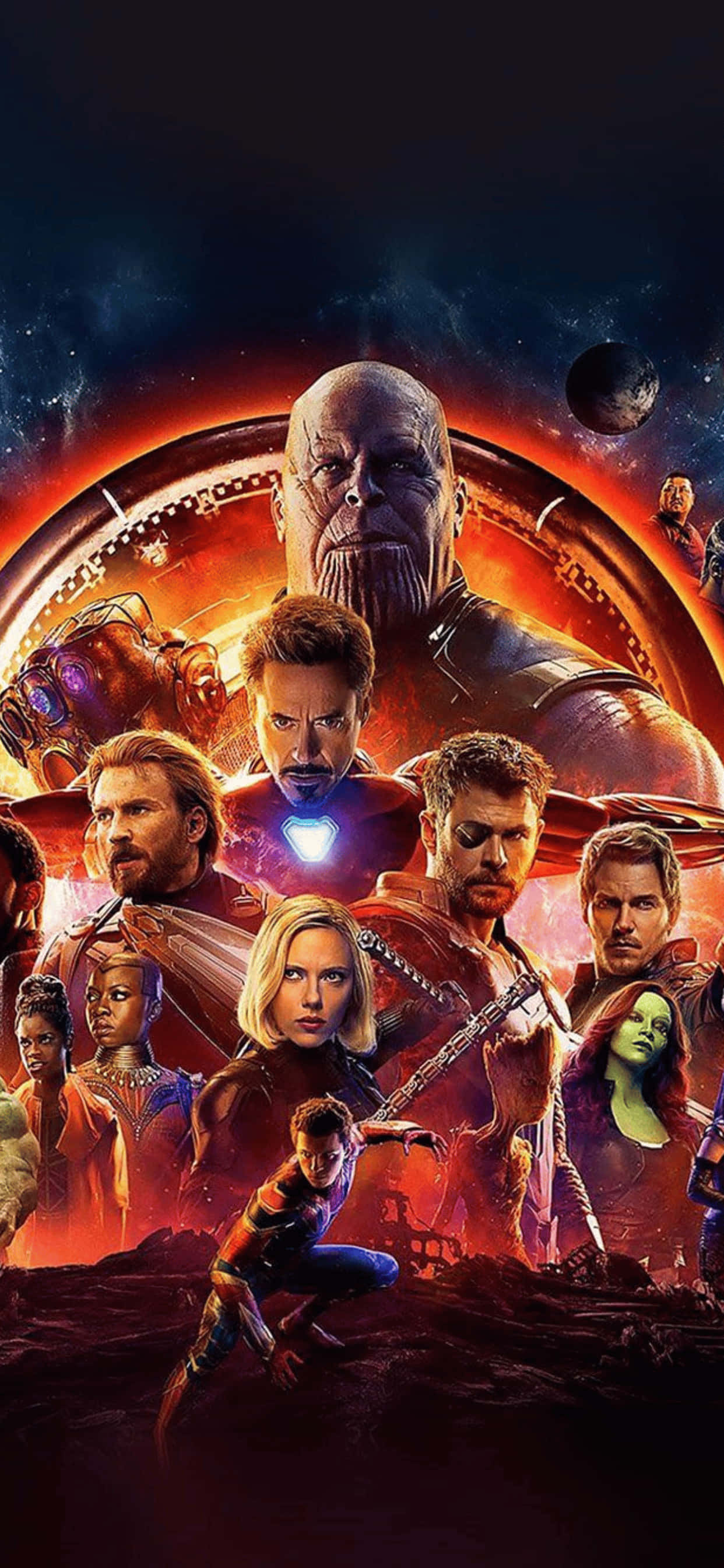 iPhone XS Max Marvel Avengers Infinity War Background Picha ya Ukuta