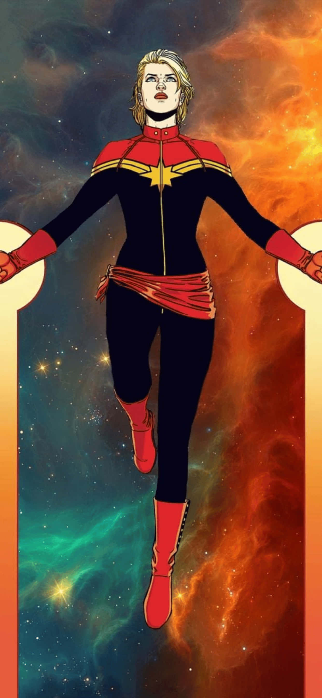 iPhone XS Max Marvel Captain Marvel Background Picha ya Ukuta