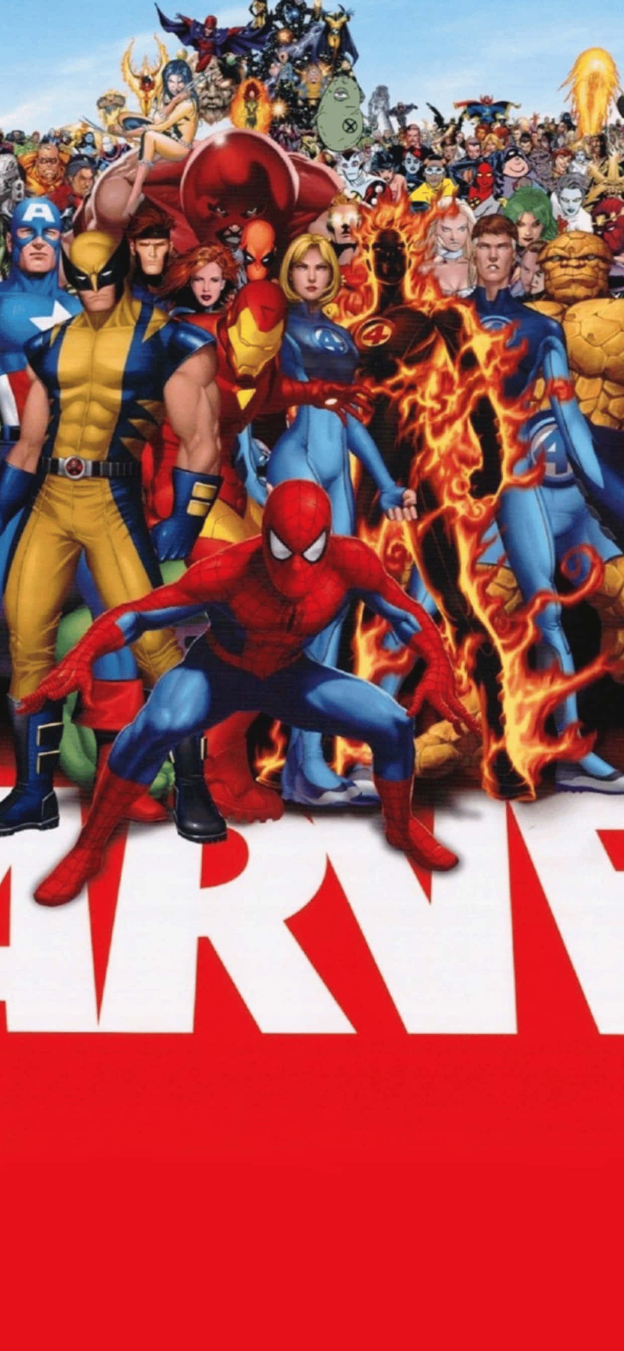 iPhone XS Max Marvel Superheroes Nyuma Picha ya Ukuta