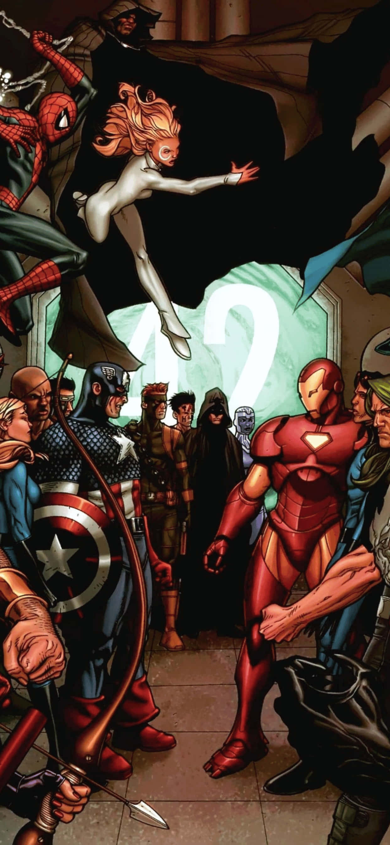 iPhone XS Max Marvel Group Of Superheroes Background Picha ya Ukuta