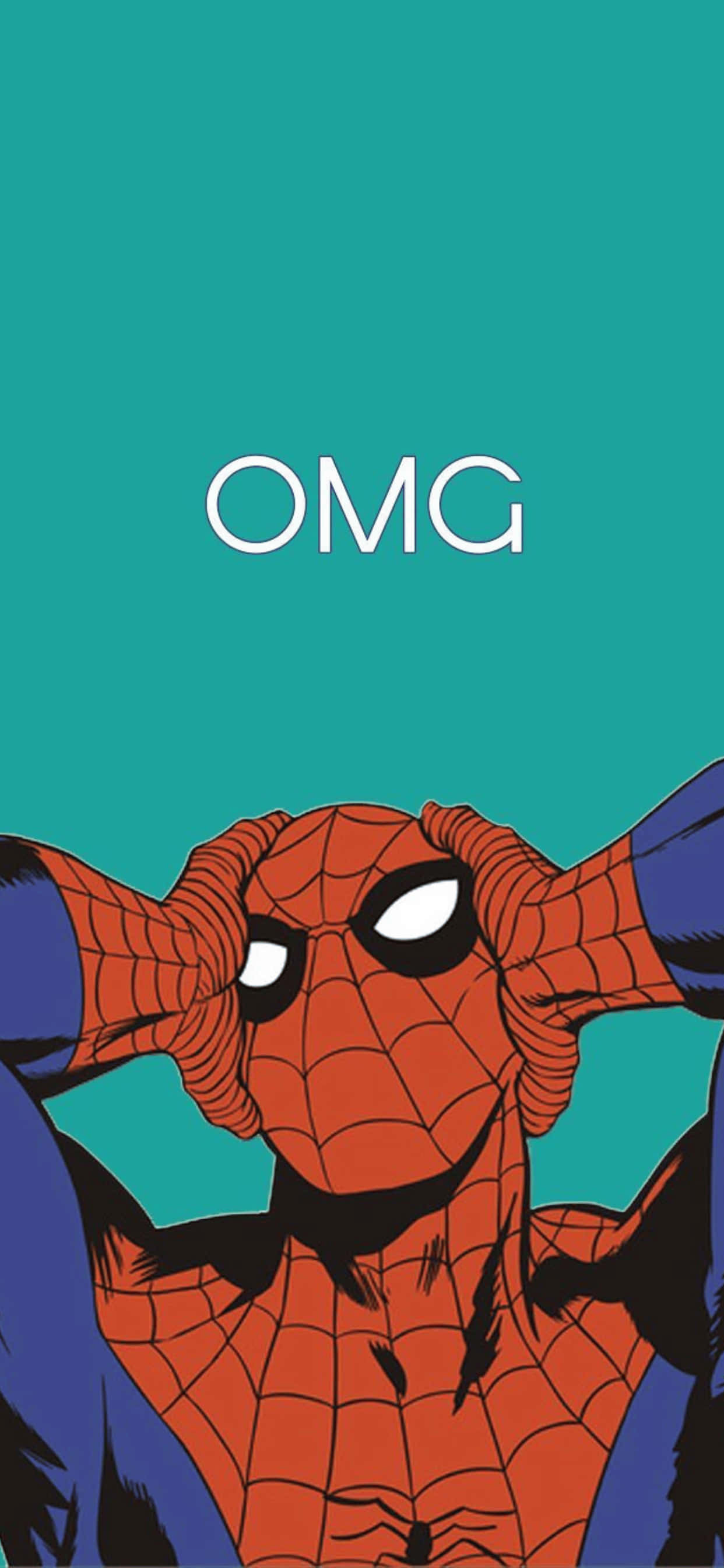 iPhone XS Max Marvel Spiderman Teal Background Picha ya Ukuta