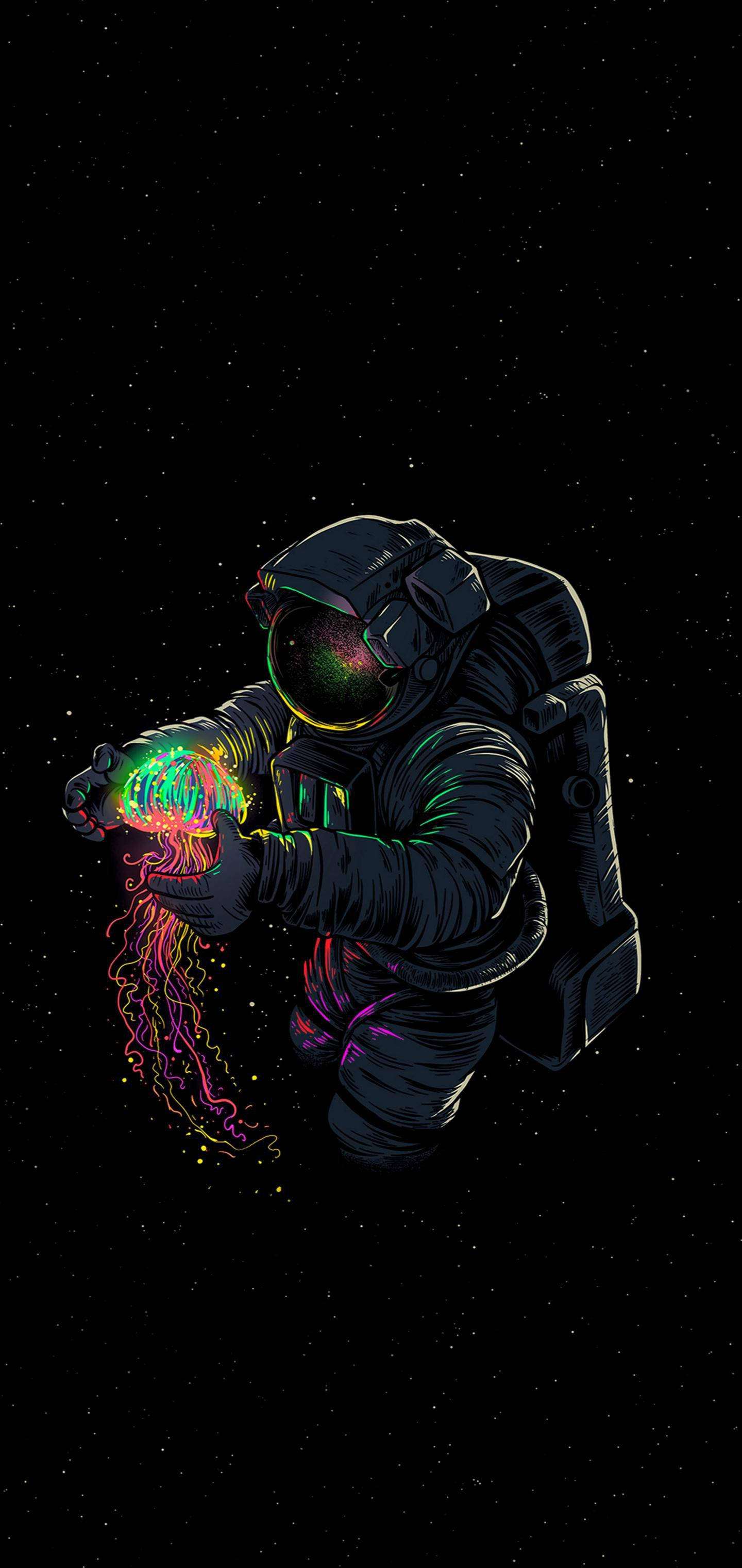 iPhone XS Max OLED Astronaut Art Picha ya Ukuta