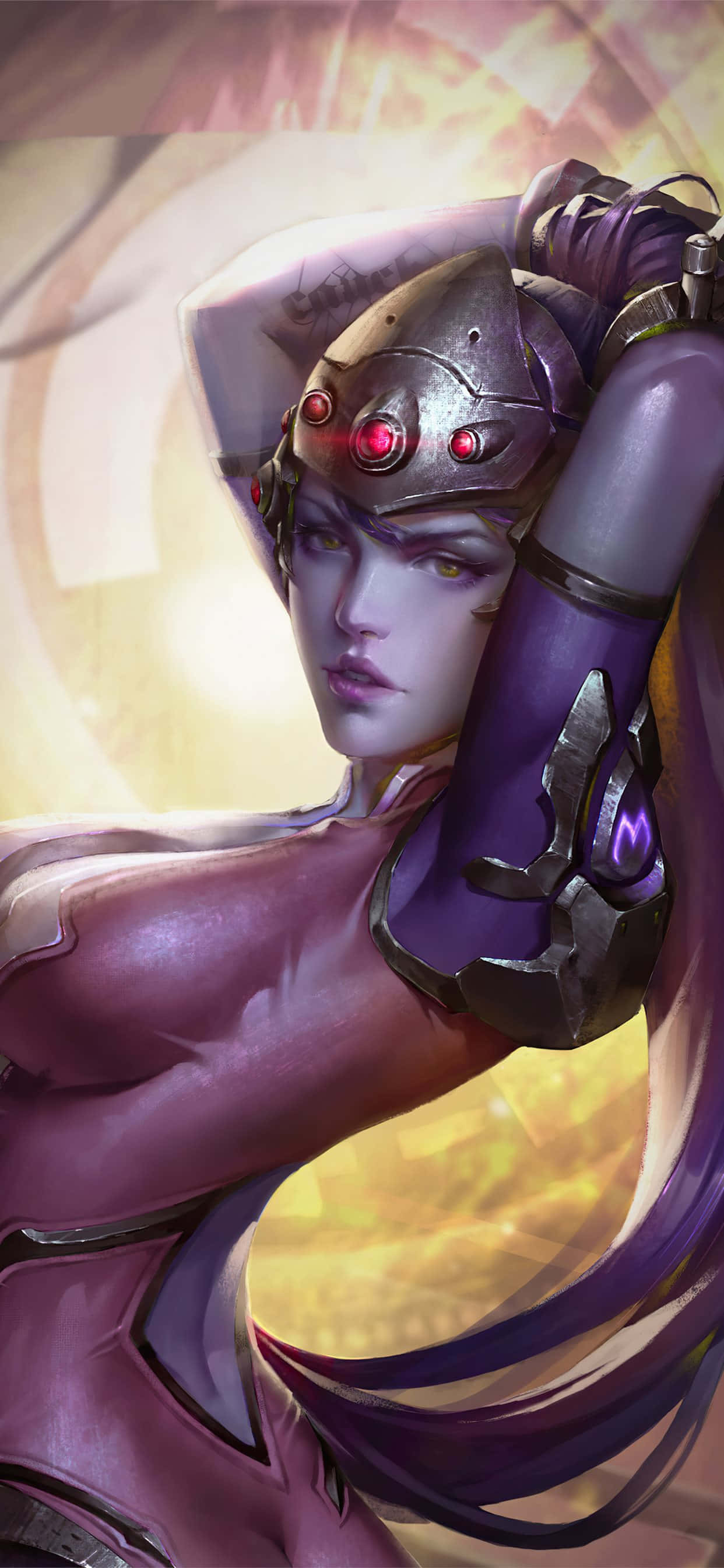 iPhone Xs Max Overwatch Background Widowmaker Hot Pose Picha ya Ukuta