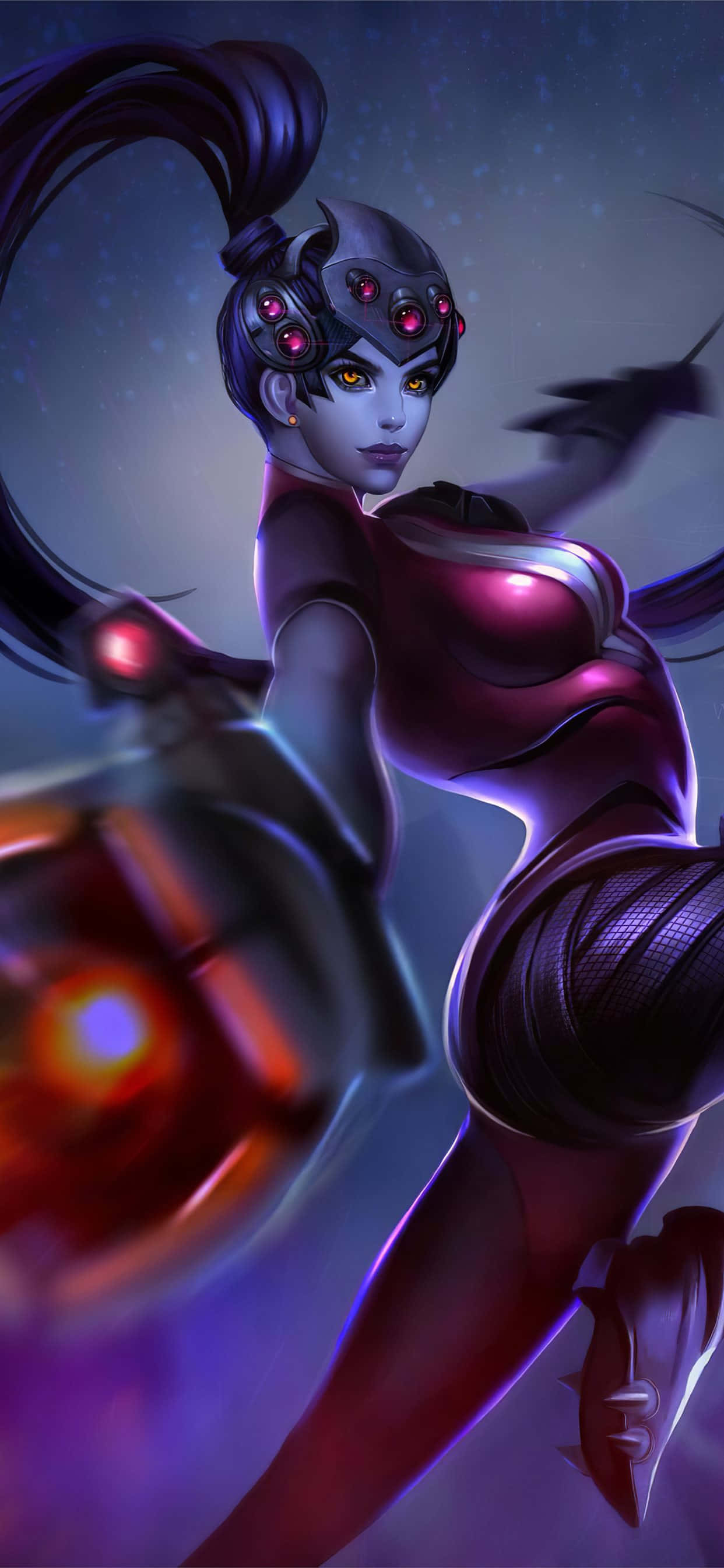 iPhone Xs Max Overwatch Latar Widowmaker Inapiga Bunduki Picha ya Ukuta