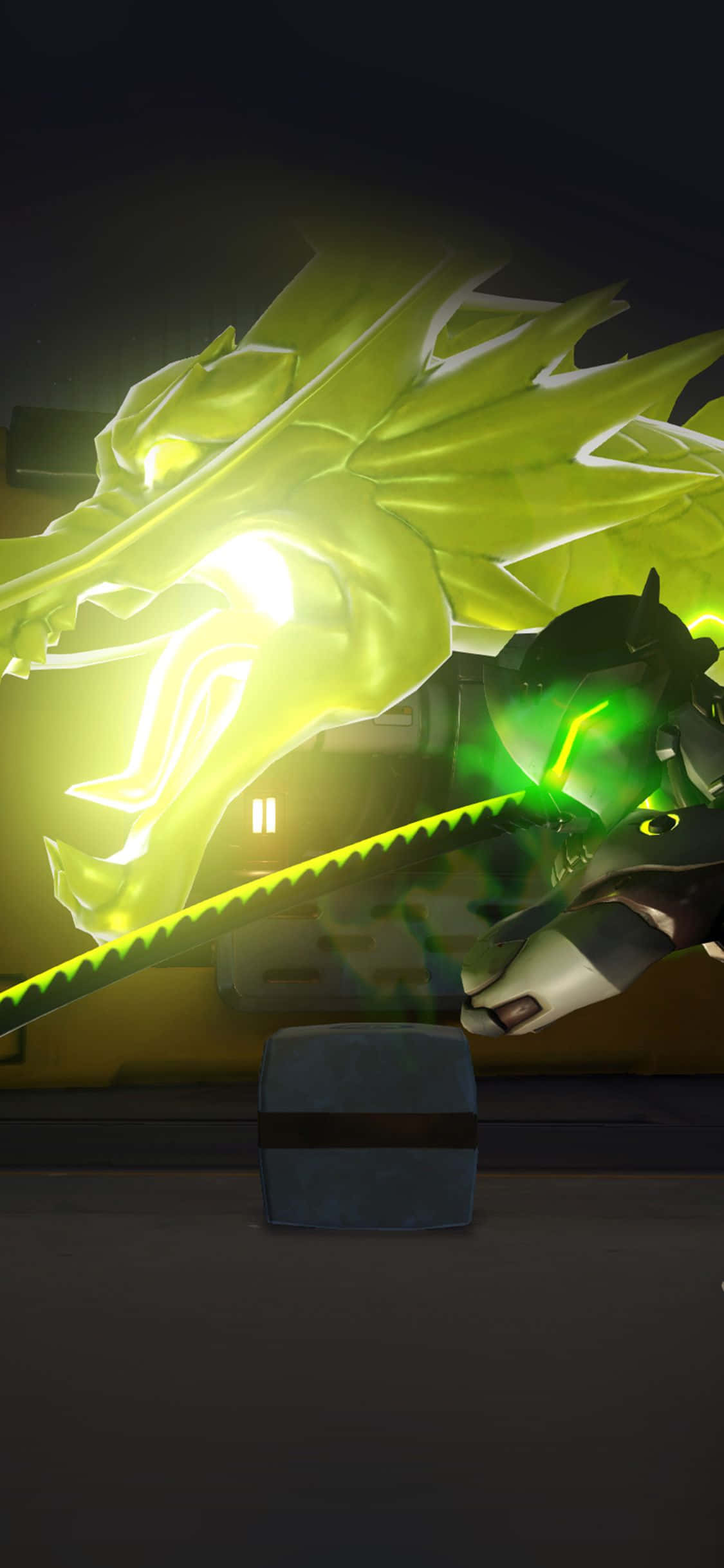 iPhone Xs Max Overwatch Mandhari Genji Nguvu ya Drakoni Picha ya Ukuta