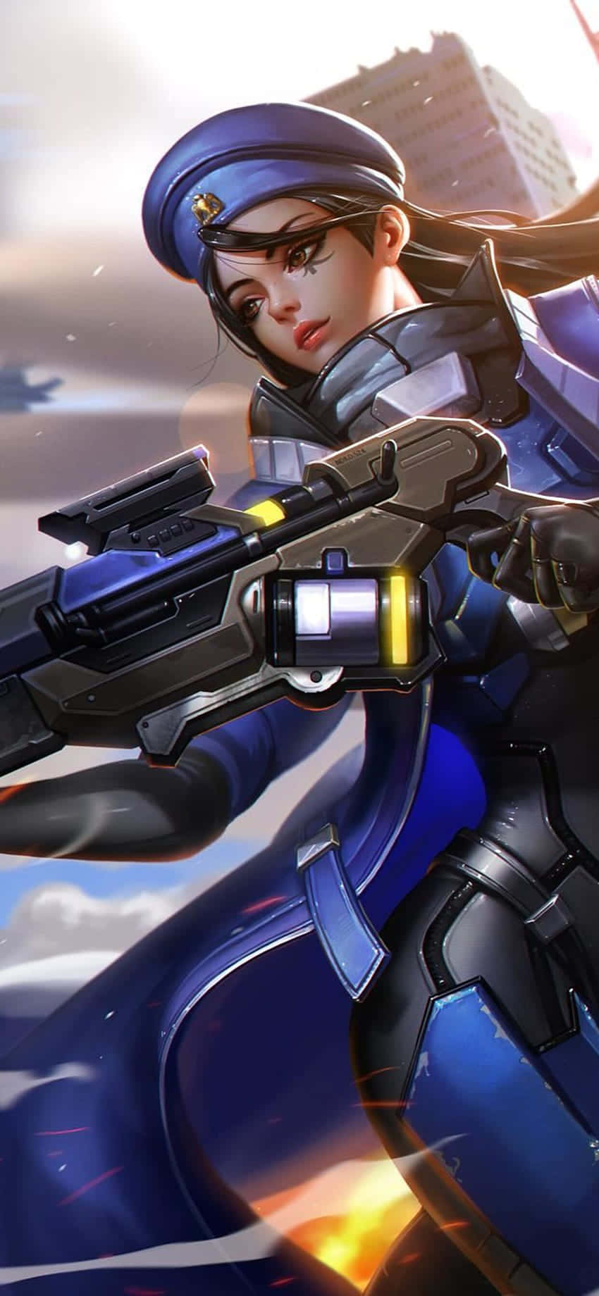 iPhone Xs Max Overwatch Kapteni Ana Akina Picha ya Ukuta