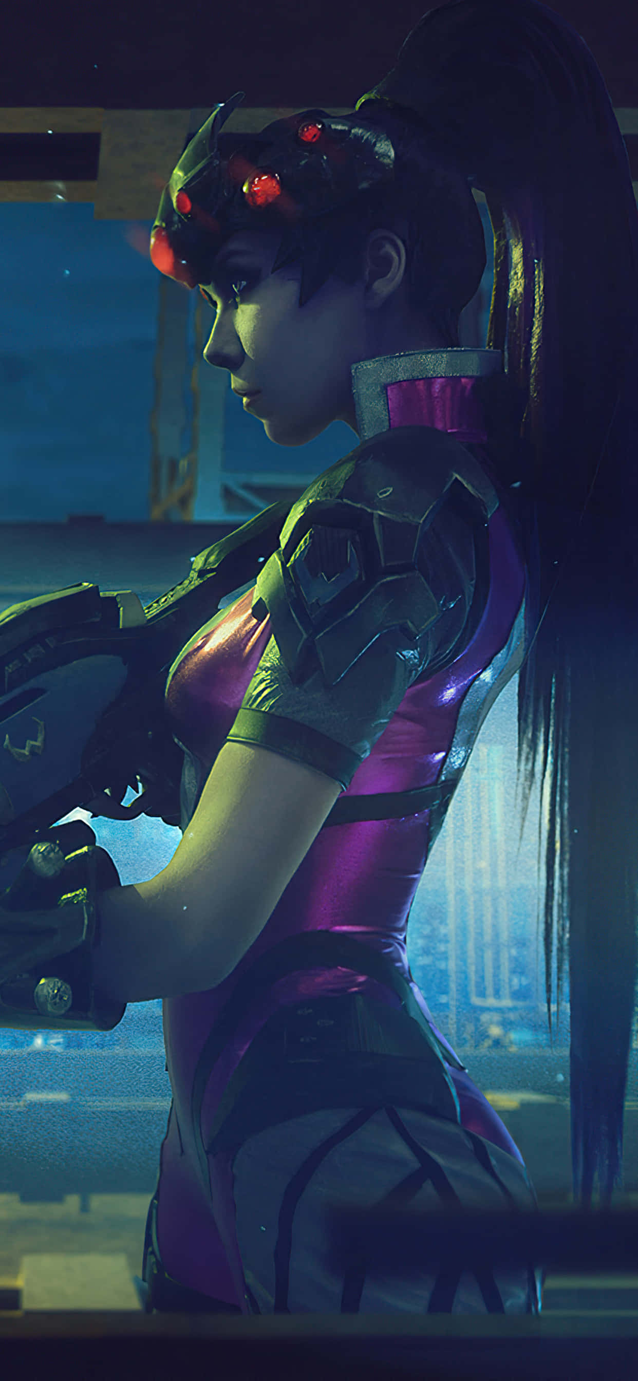 iPhone Xs Max Overwatch Mandhari Widowmaker Upande Profaili Picha ya Ukuta
