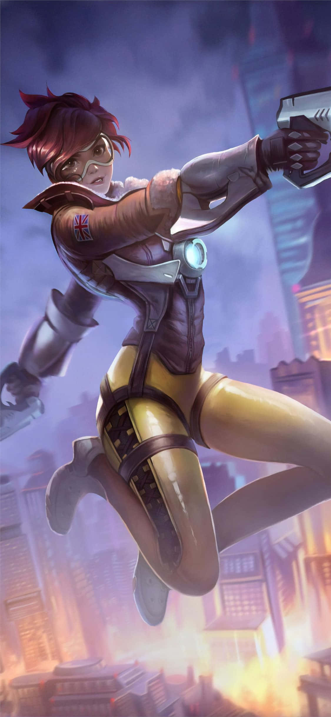 iPhone Xs Max Overwatch Tracer Anamaliza Picha ya Ukuta