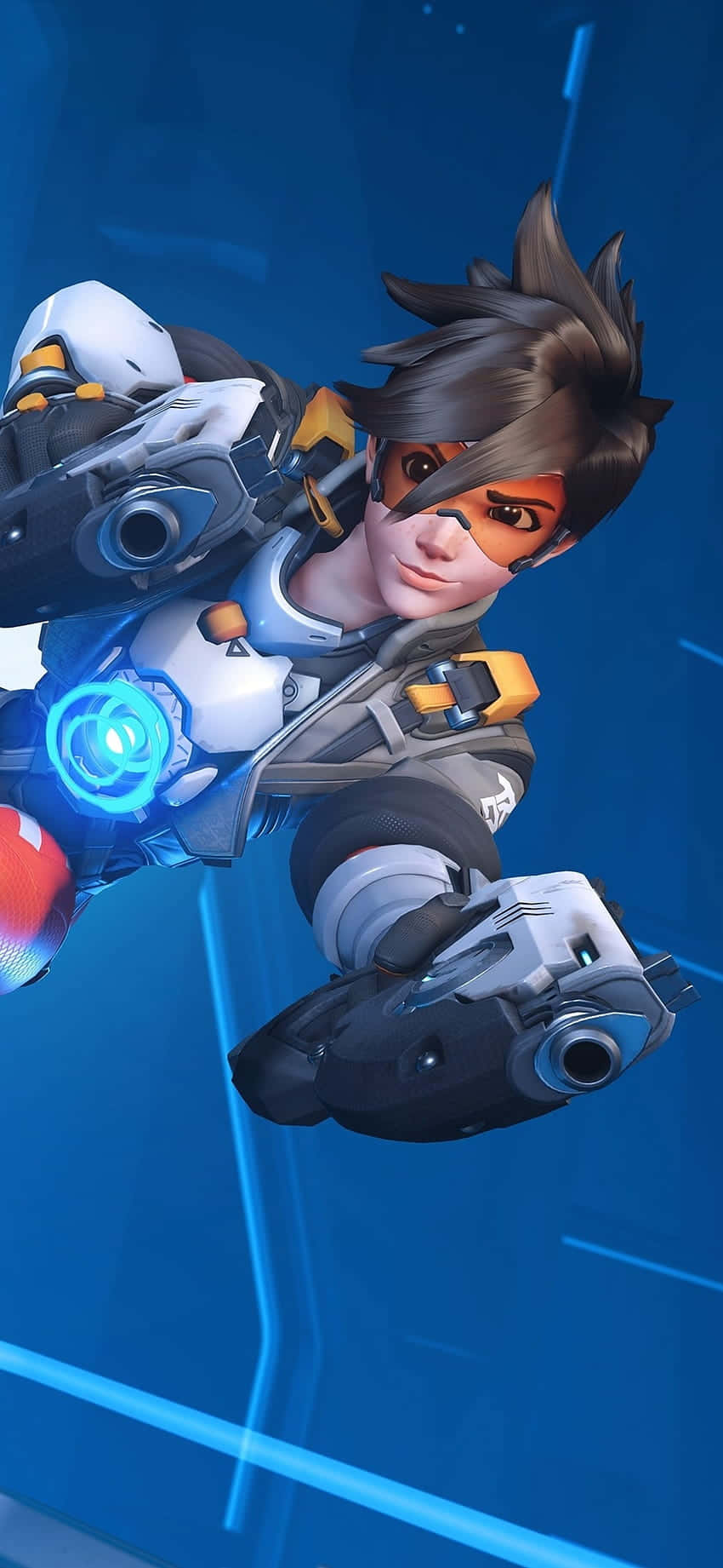 iPhone Xs Max Overwatch Tracer Bunduki Mbili Picha ya Ukuta
