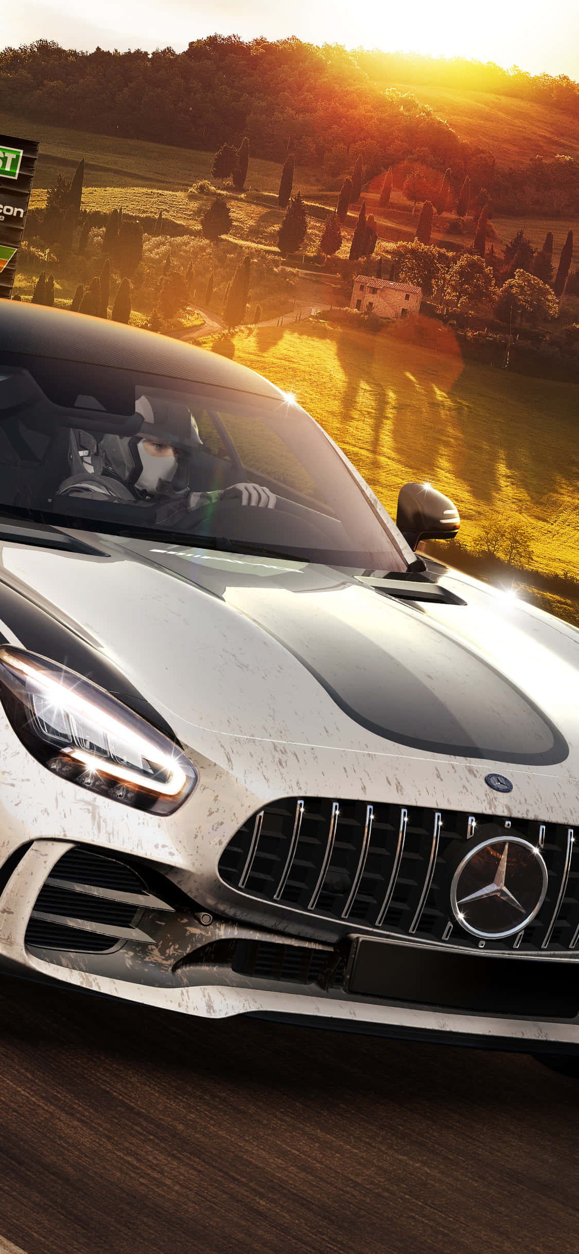 iPhone XS Max Project Cars 2 Silver Mercedes Benz Background Picha ya Ukuta