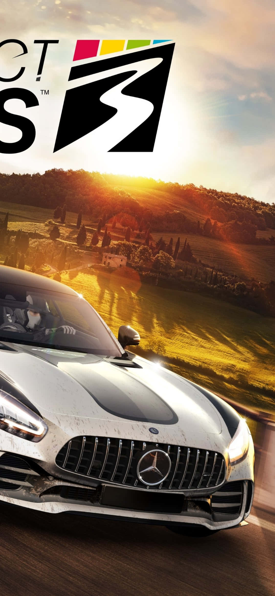 iPhone XS Max Project Cars 2 Game Title Poster Mercedes Benz Background Picha ya Ukuta